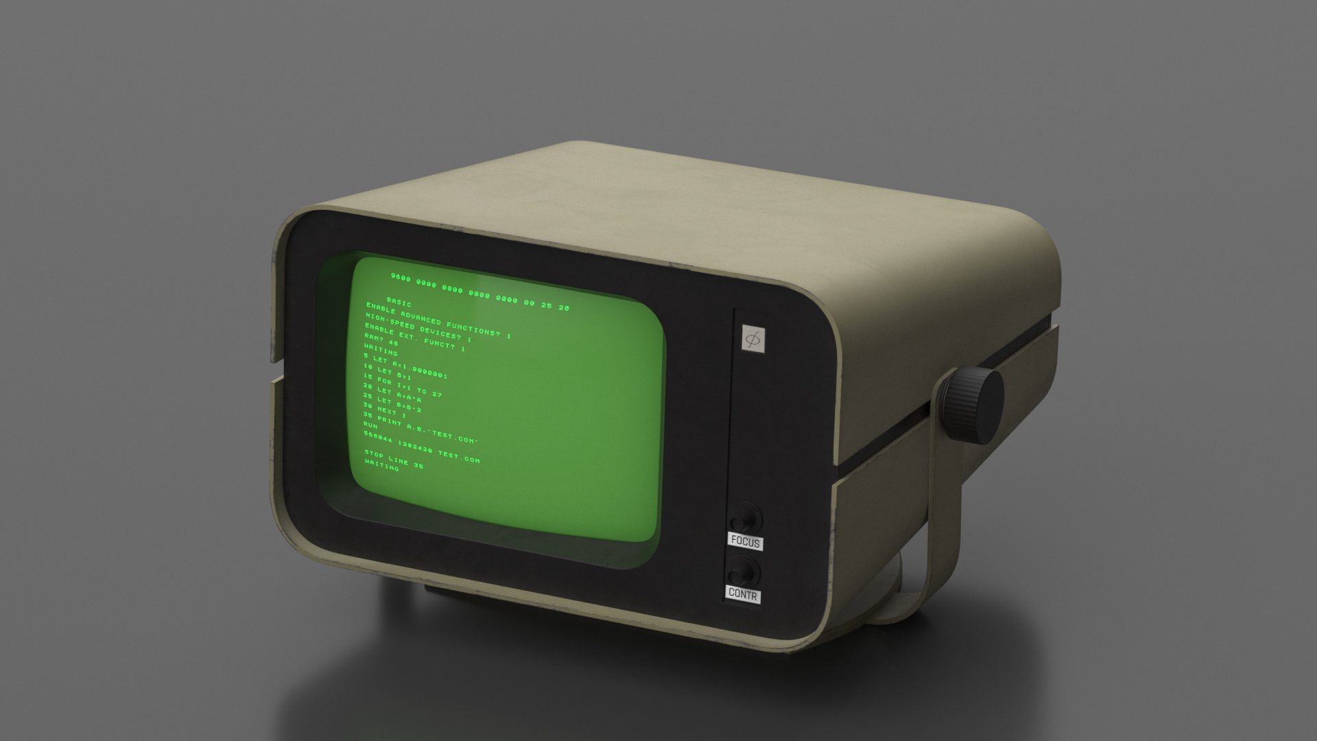 3D model Vintage DVK-2 Computer Monitor