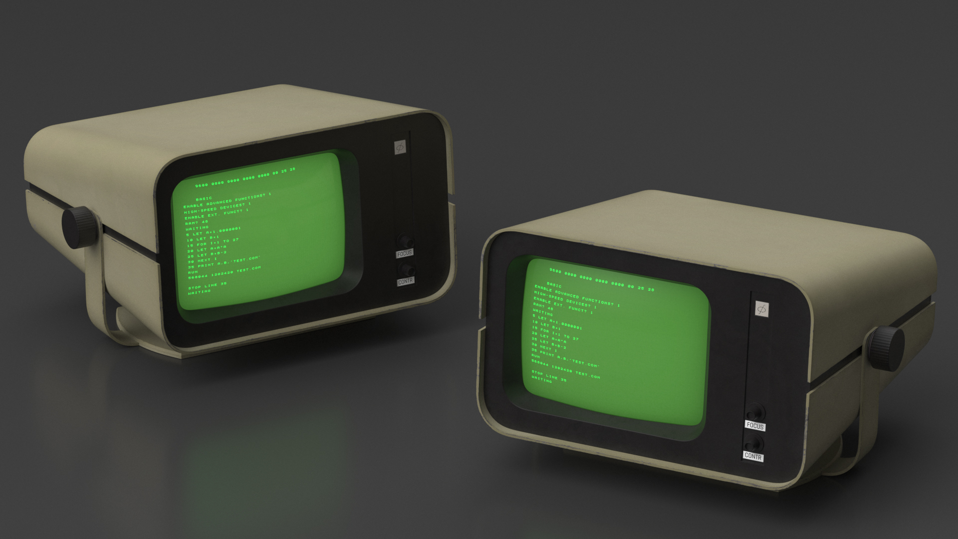 3D model Vintage DVK-2 Computer Monitor