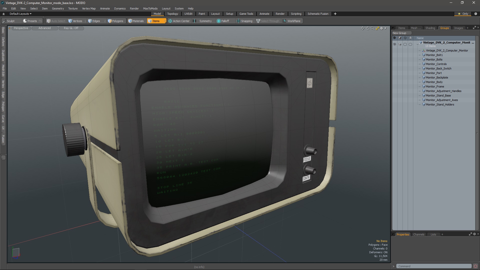 3D model Vintage DVK-2 Computer Monitor