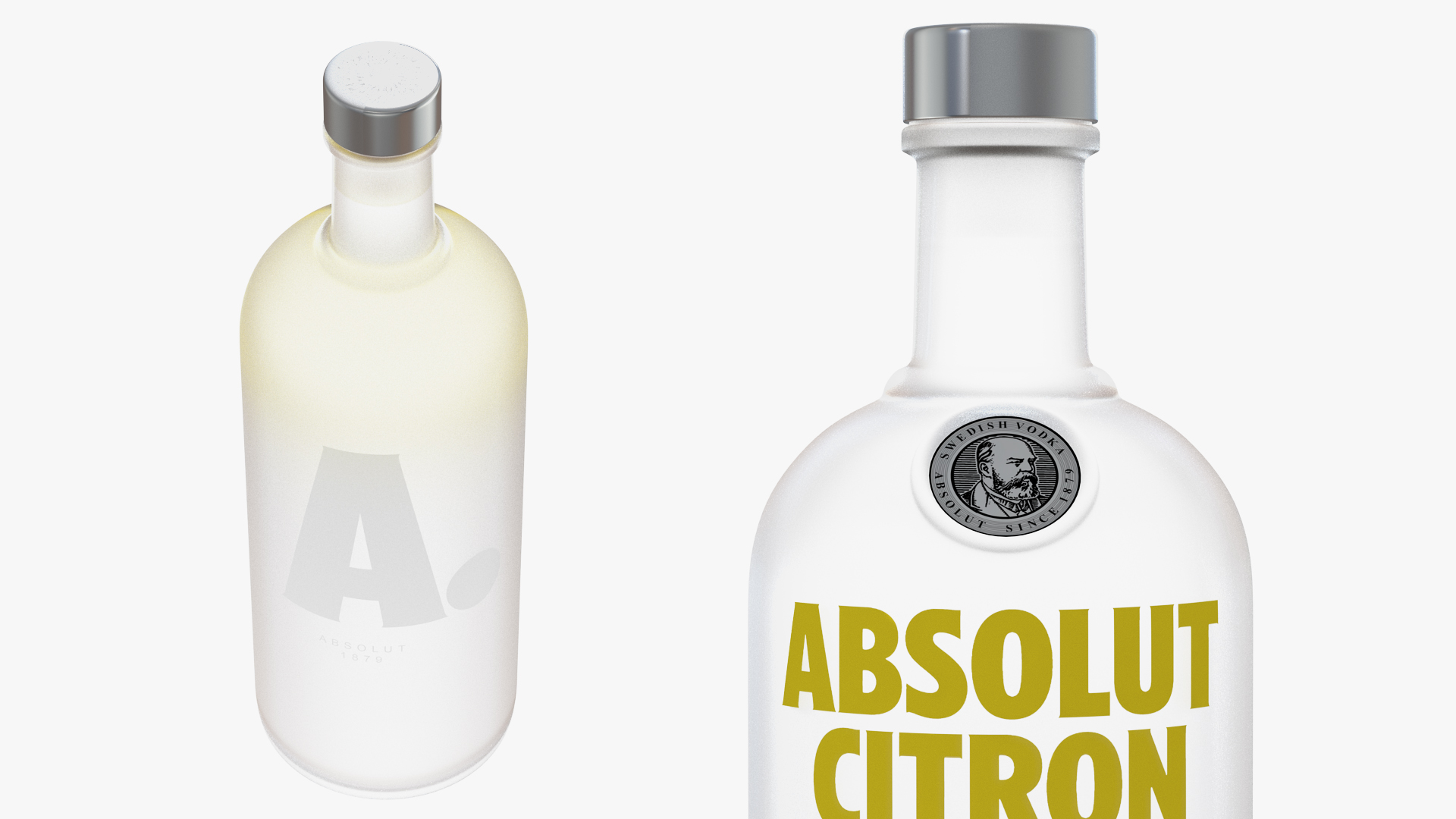 3D Absolut Citron Lemon Flavoured Vodka