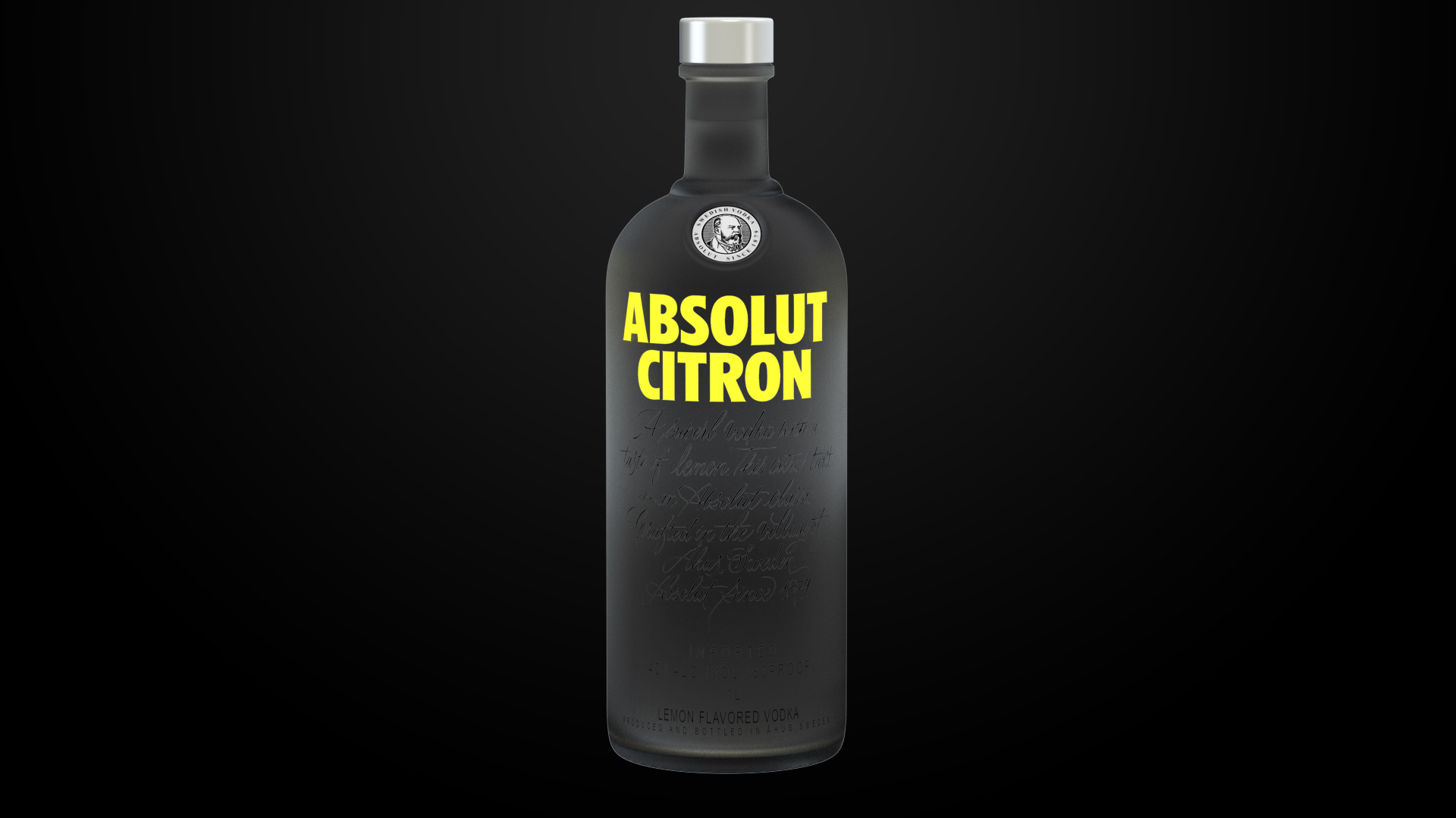3D Absolut Citron Lemon Flavoured Vodka