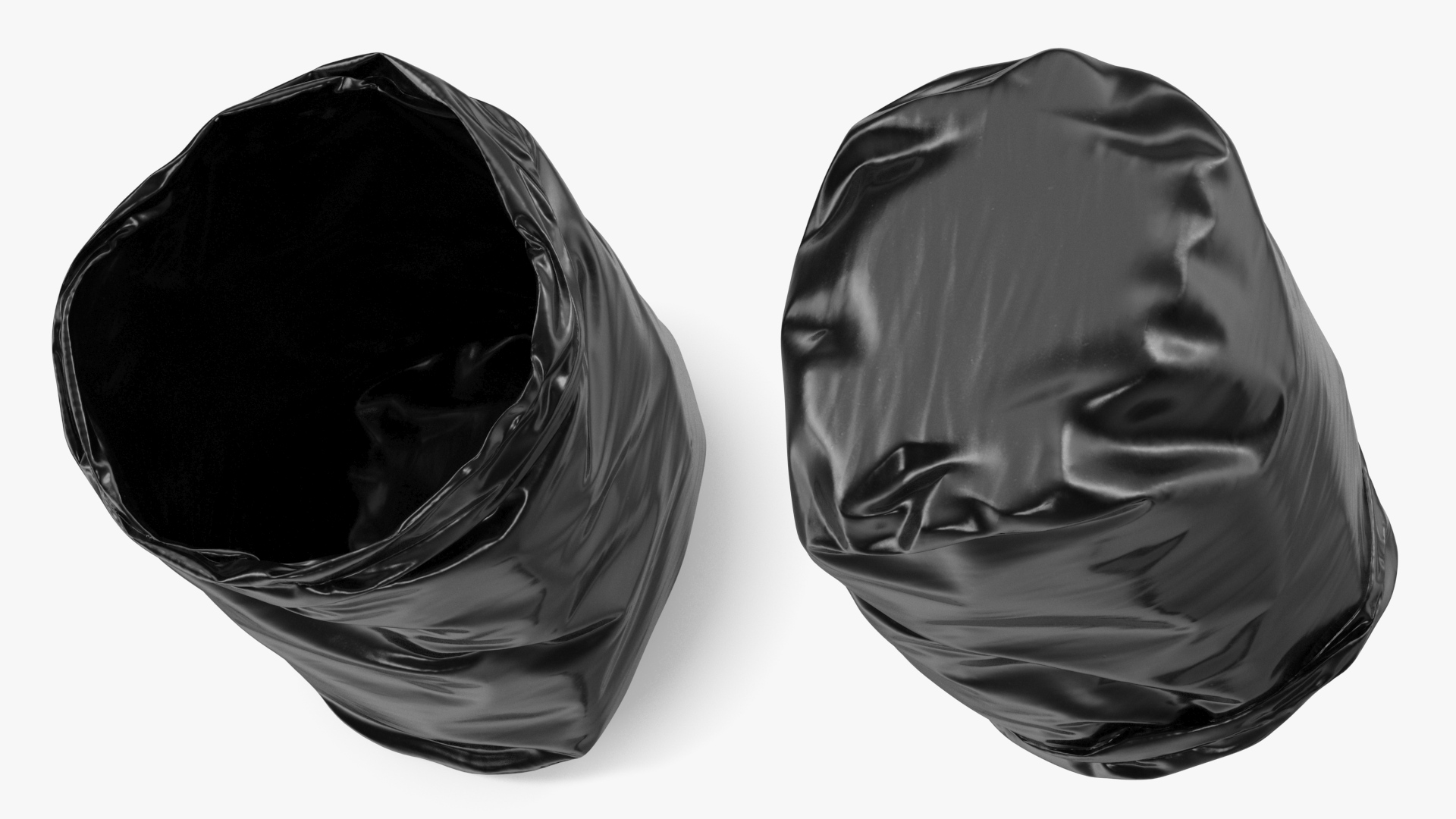 3D Open Black Rubbish Bag Small model