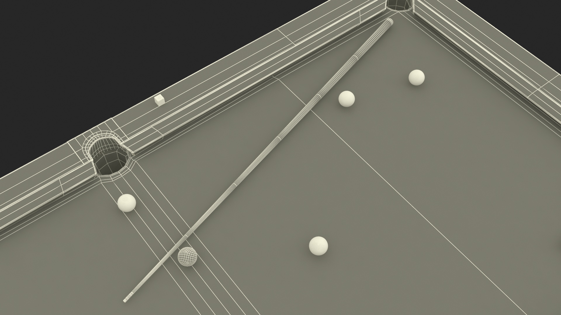 Pool Table Rasson Fuchsia with Balls and Cue 3D model
