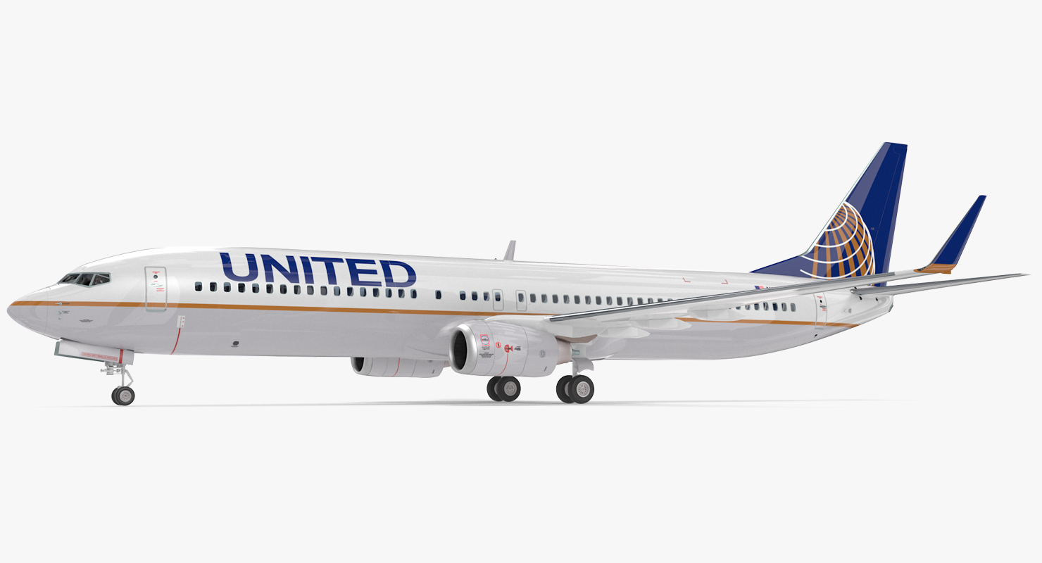 Boeing 737 900 with Interior United Airlines 3D model