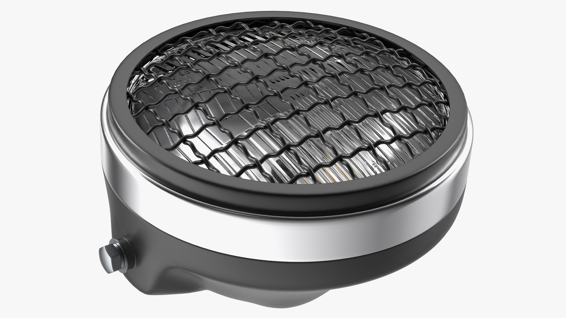 Motorcycle Headlight White with Mesh Grill 3D