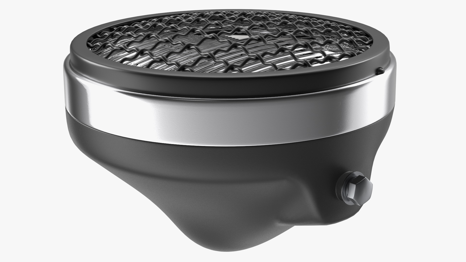 Motorcycle Headlight White with Mesh Grill 3D
