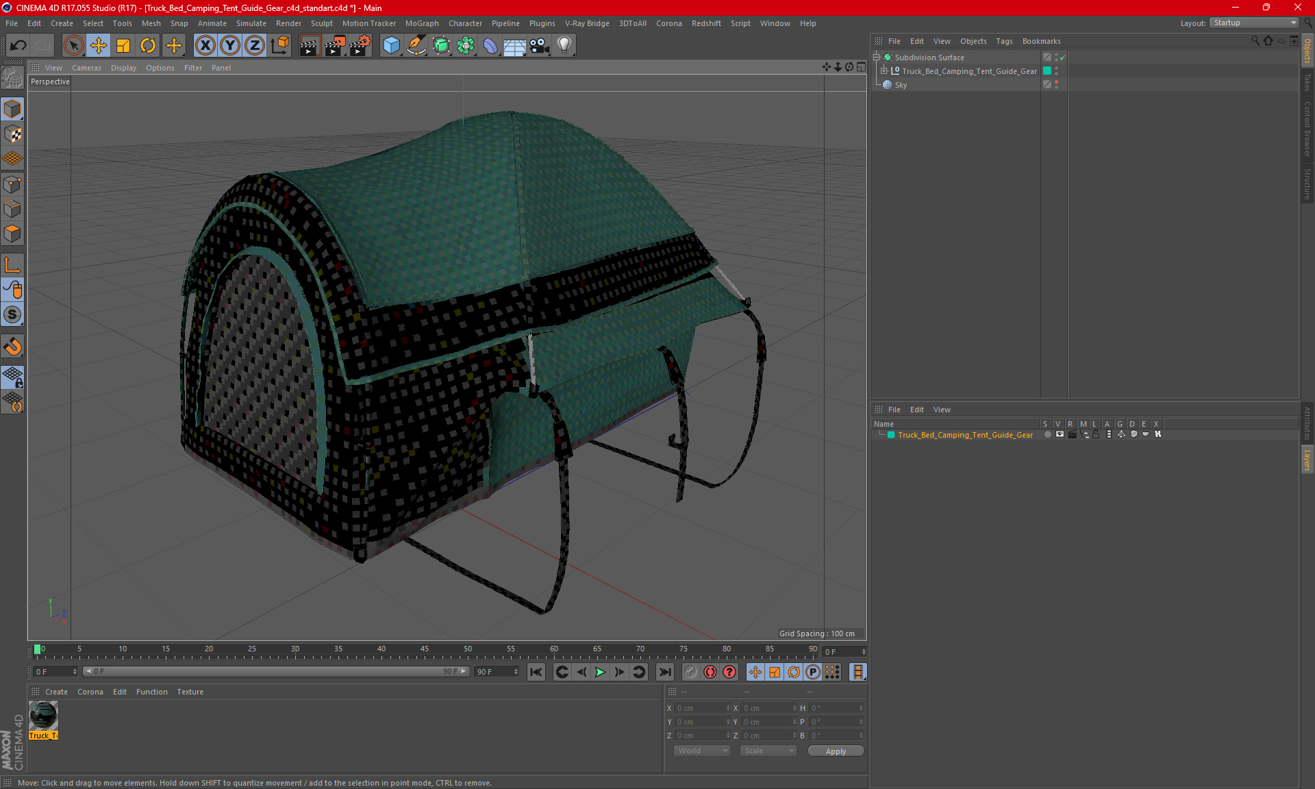 3D Truck Bed Camping Tent Guide Gear model