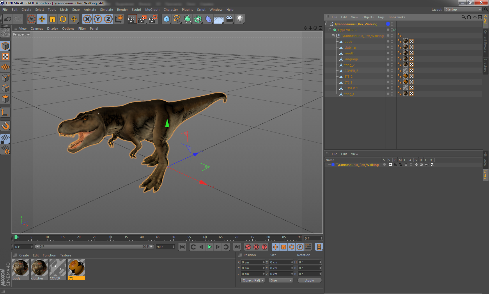 3D model Tyrannosaurus Rex Walking