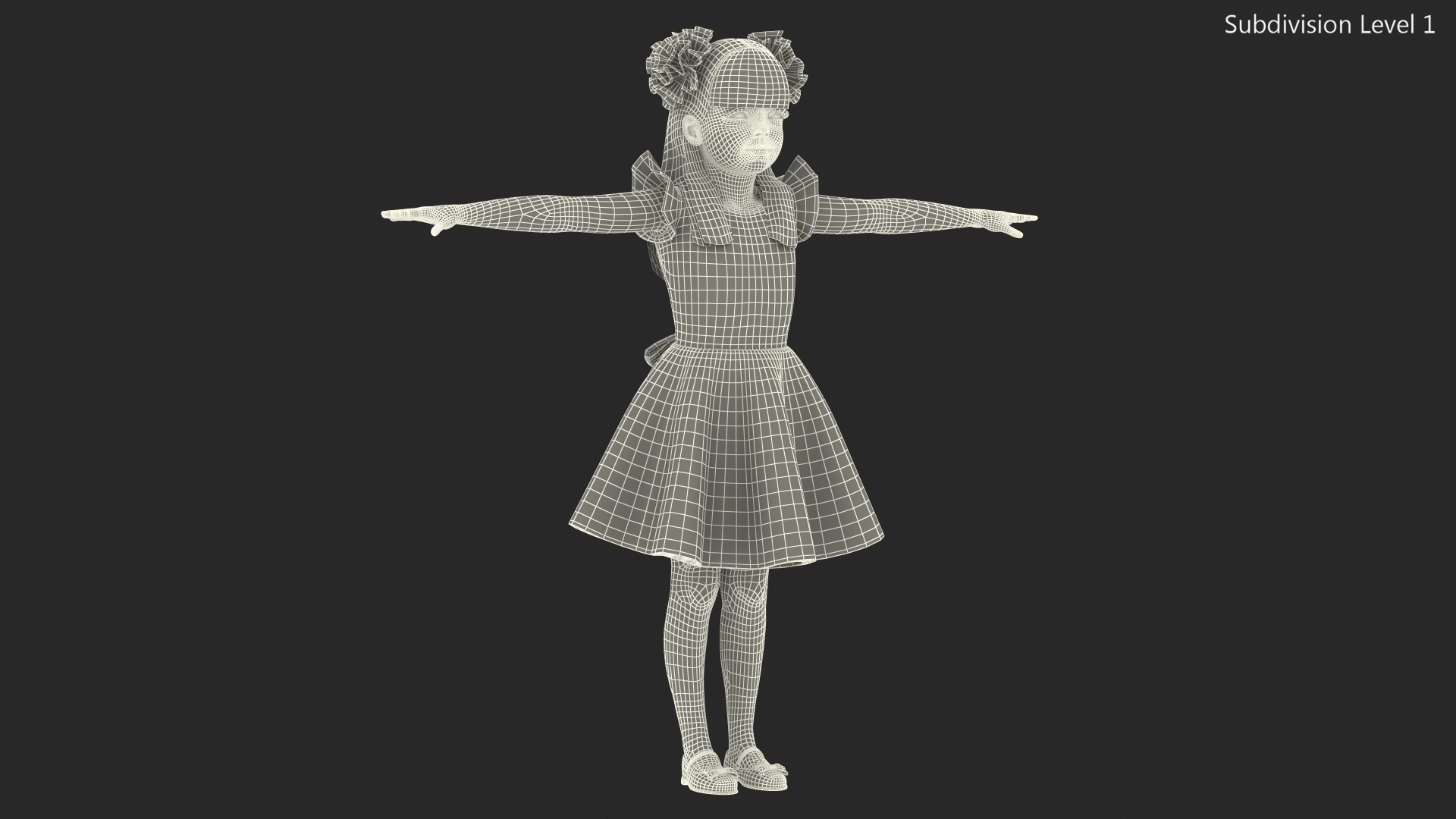 Child Girl Party Style Rigged 3D model