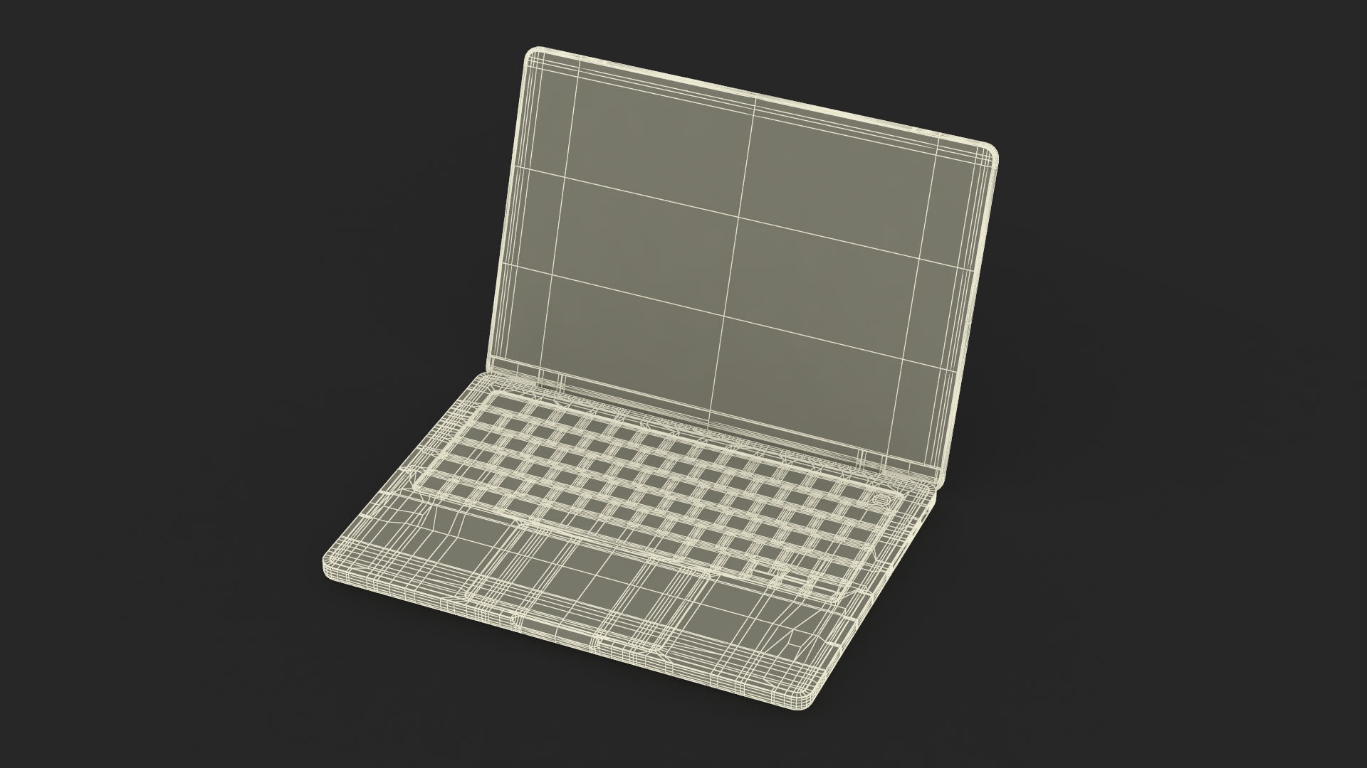 3D Laptop with Detailed Inner Structure