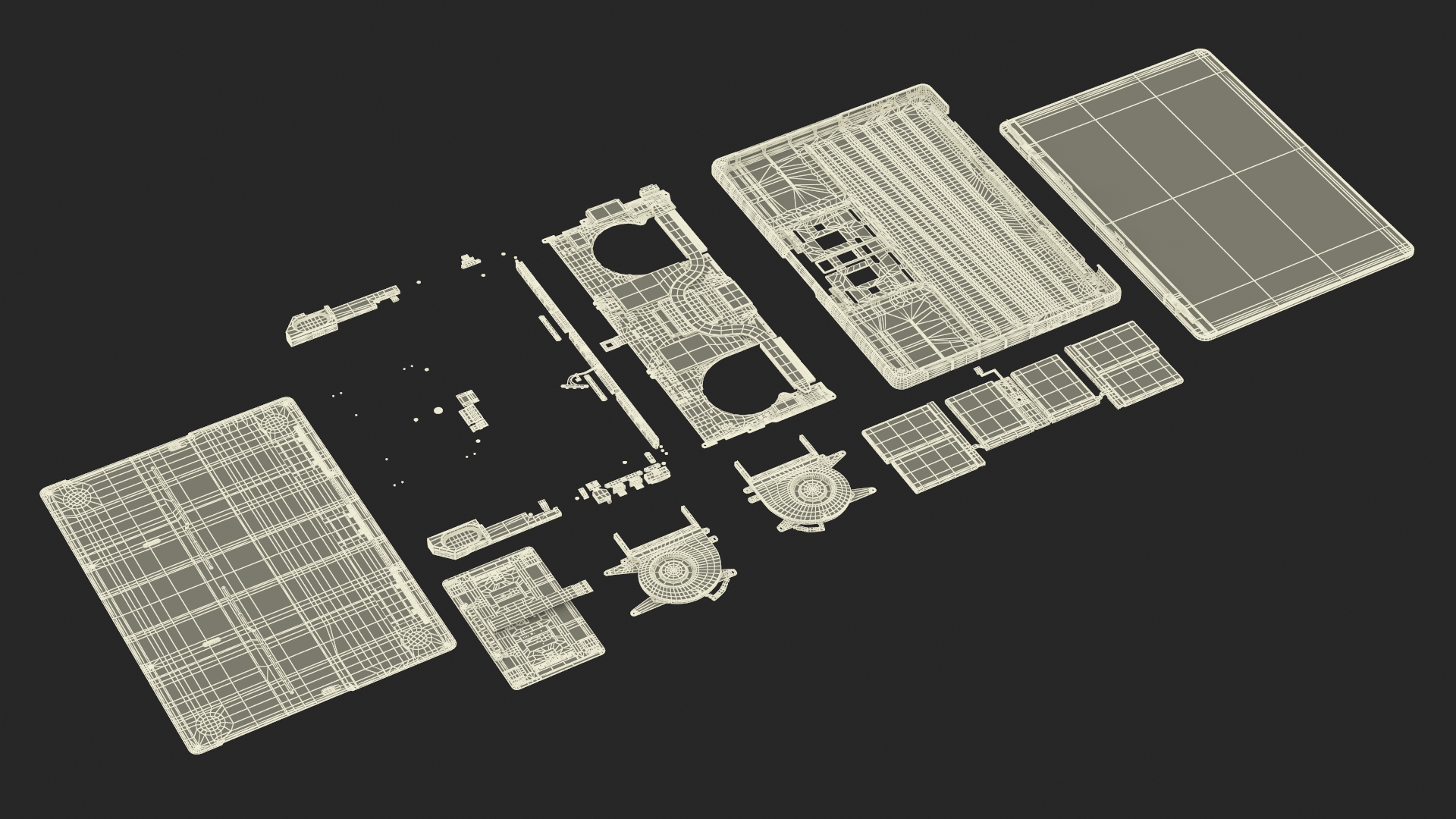 3D Laptop with Detailed Inner Structure