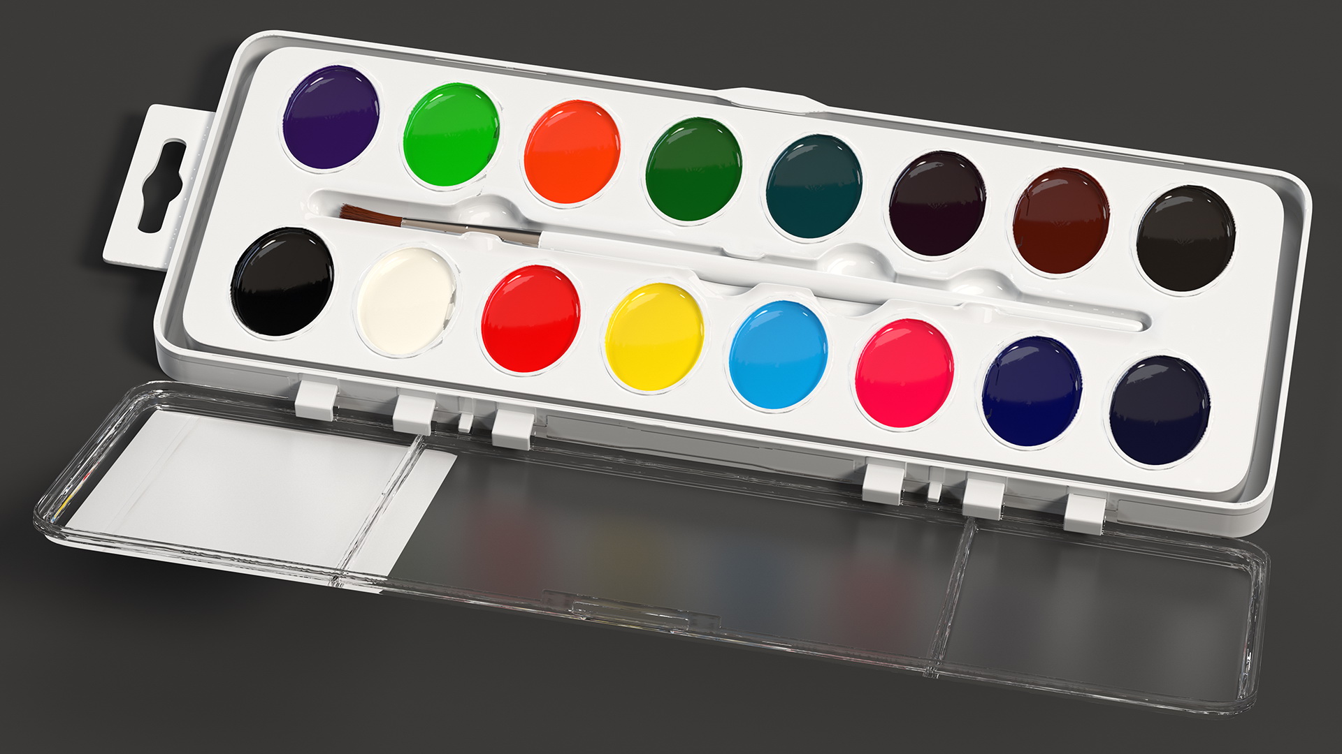 Kids Water Color Paints Set in White Box Fur 3D model