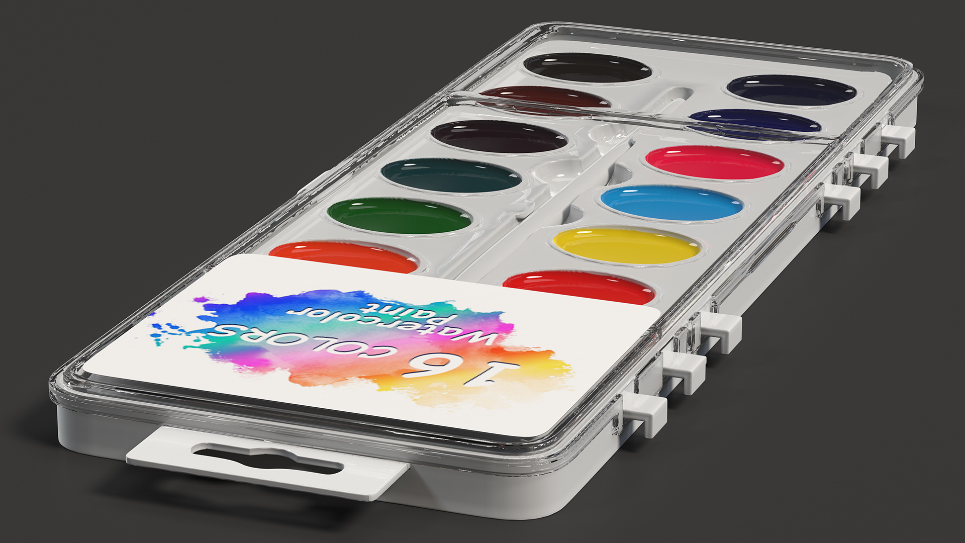 Kids Water Color Paints Set in White Box Fur 3D model