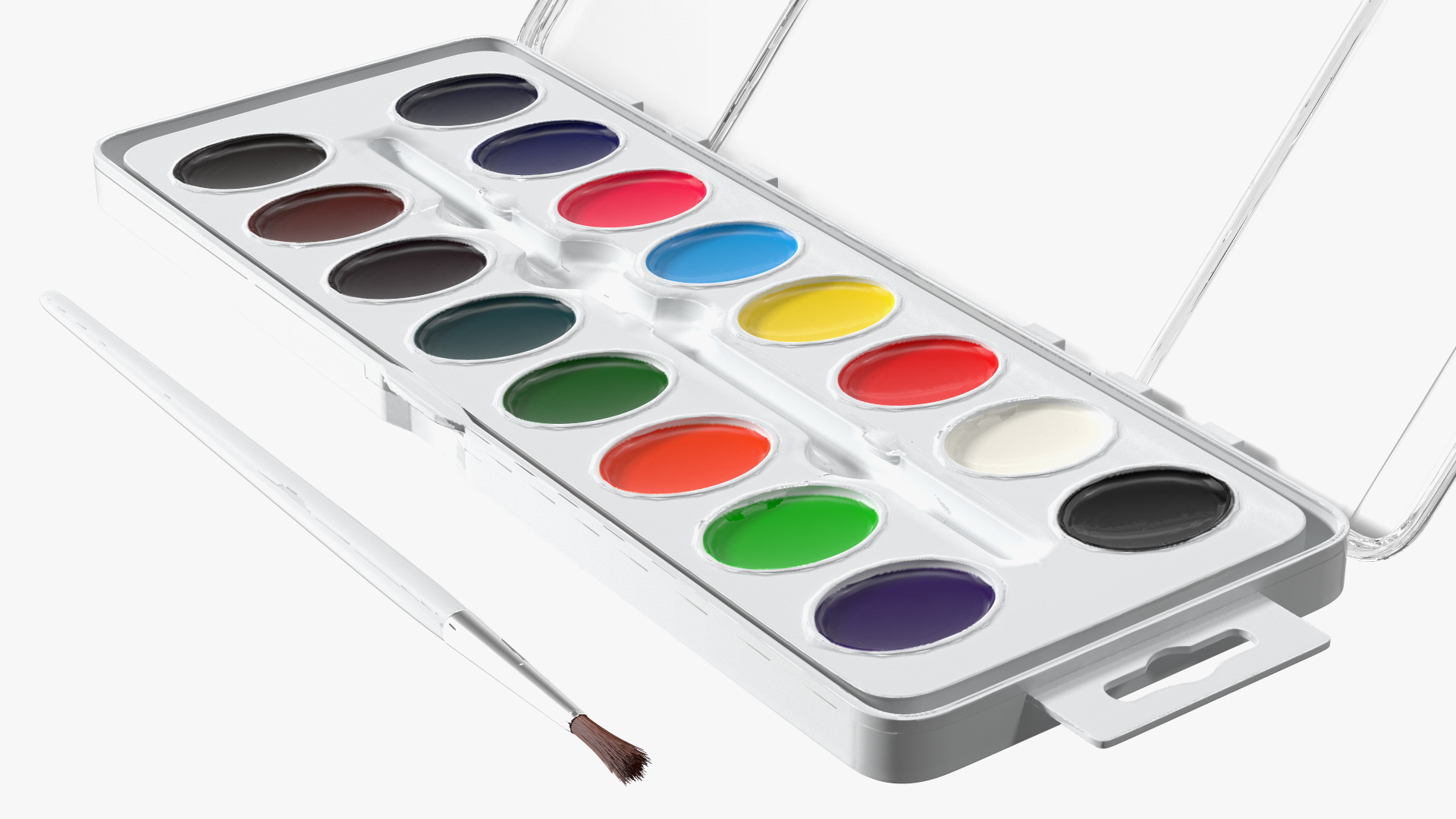 Kids Water Color Paints Set in White Box Fur 3D model