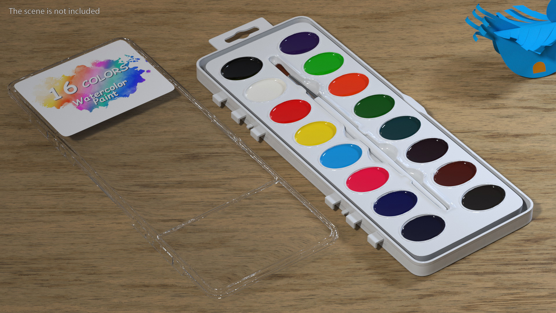 Kids Water Color Paints Set in White Box Fur 3D model