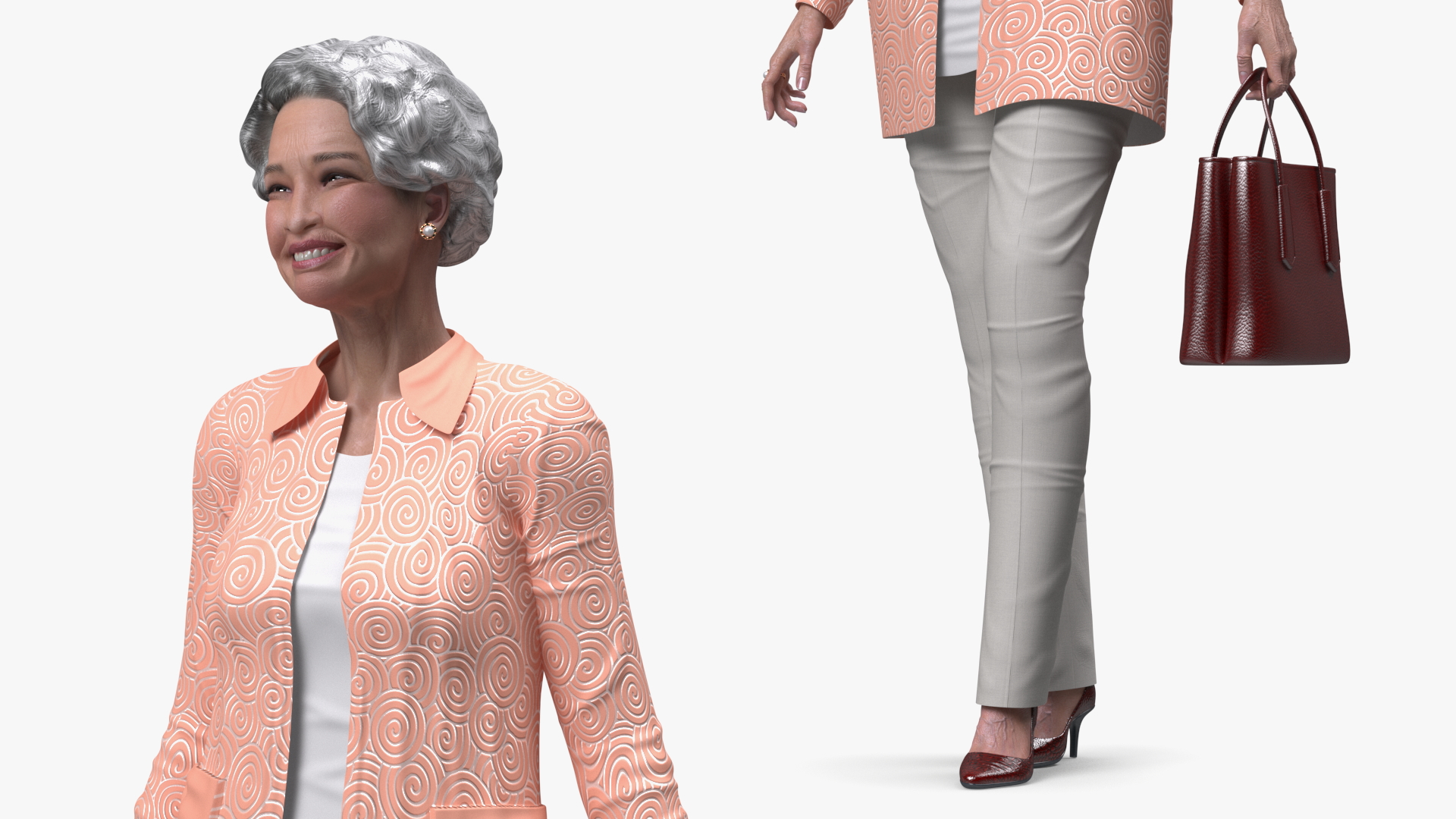 3D Chinese Grandma Everyday Style Walking model