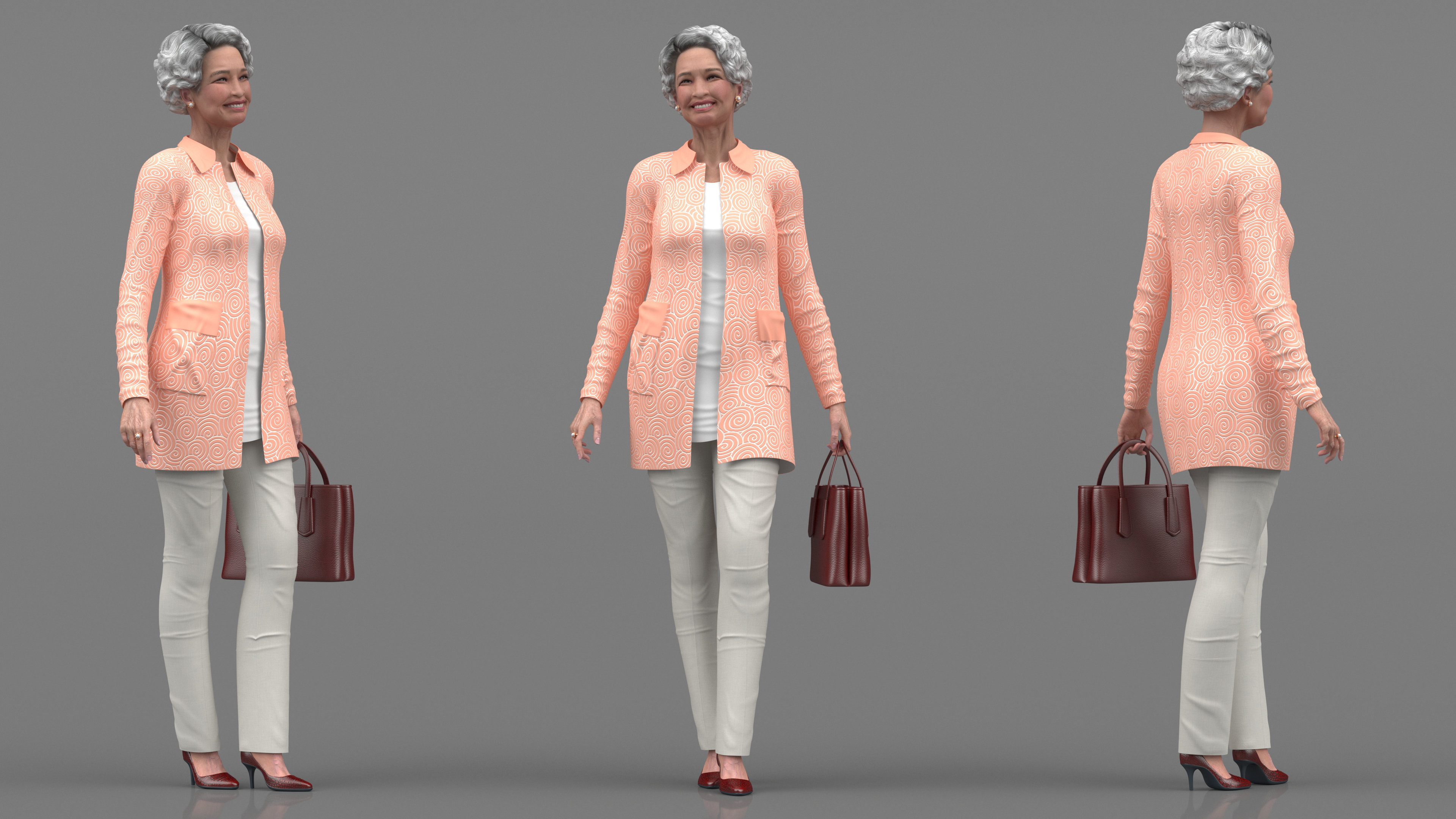 3D Chinese Grandma Everyday Style Walking model
