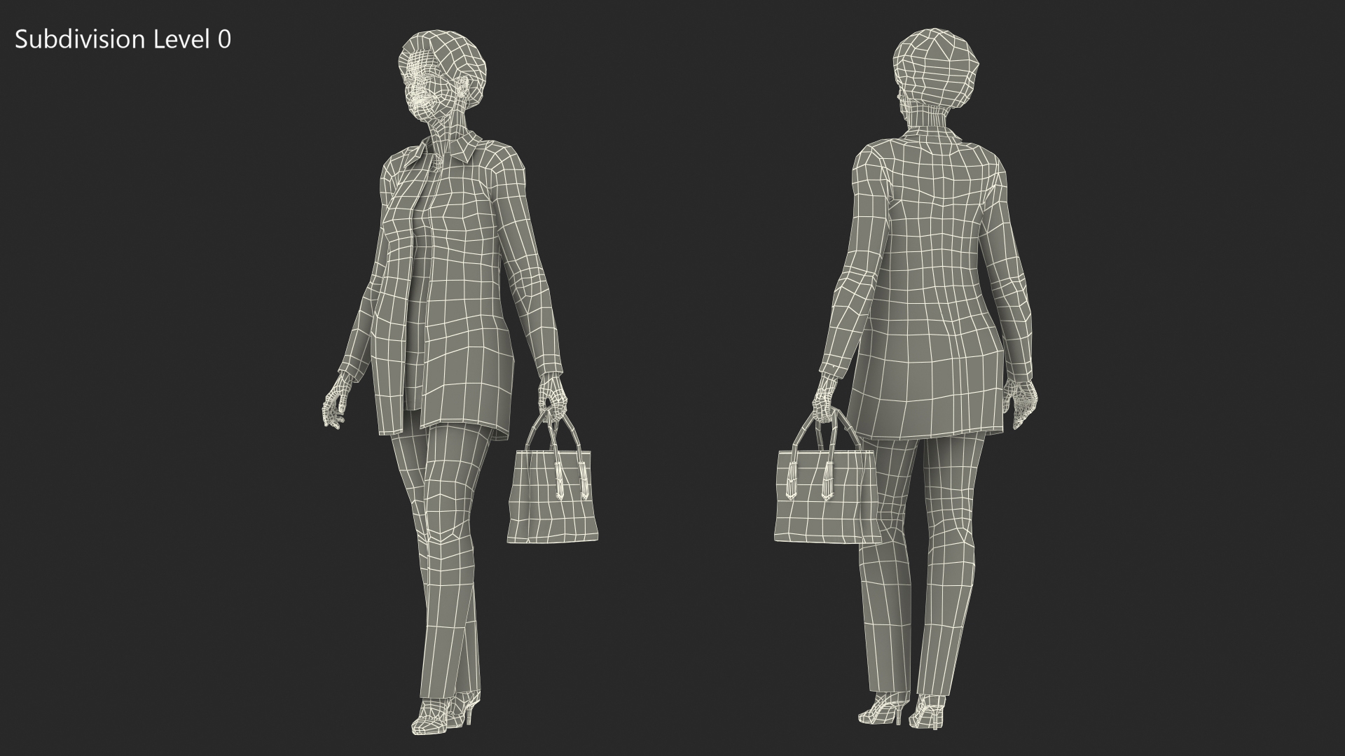 3D Chinese Grandma Everyday Style Walking model