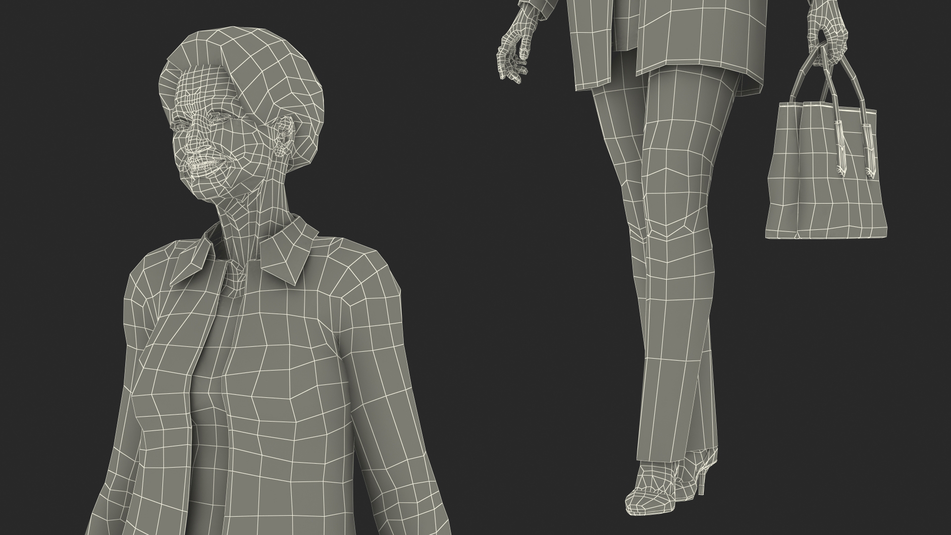 3D Chinese Grandma Everyday Style Walking model