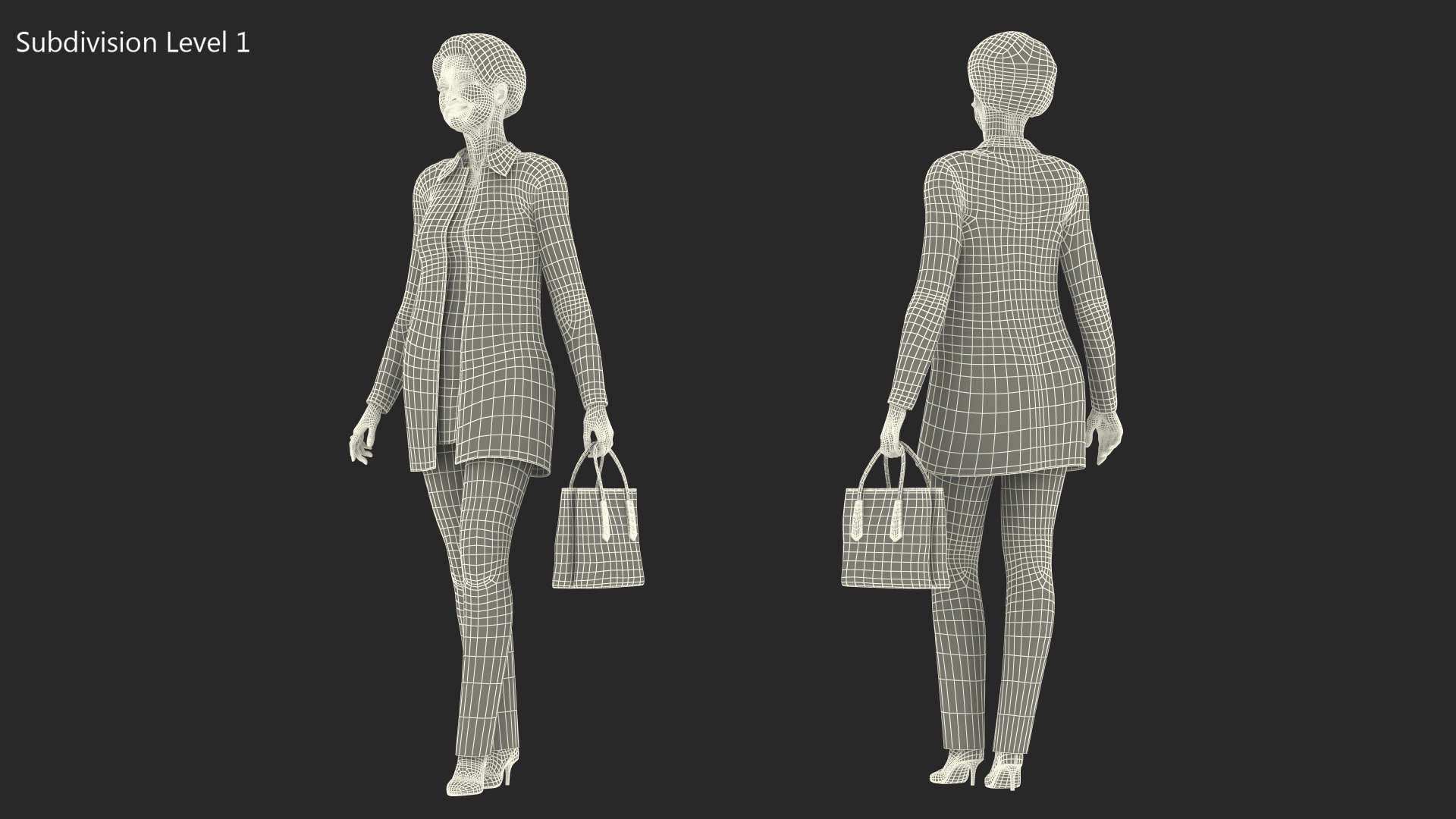 3D Chinese Grandma Everyday Style Walking model
