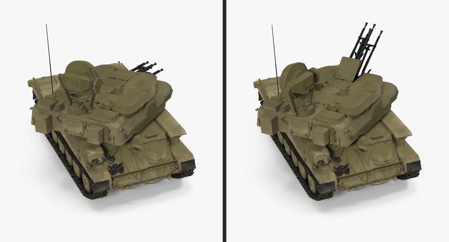 Anti Aircraft Tank ZSU 23 Shilka Rigged 3D model