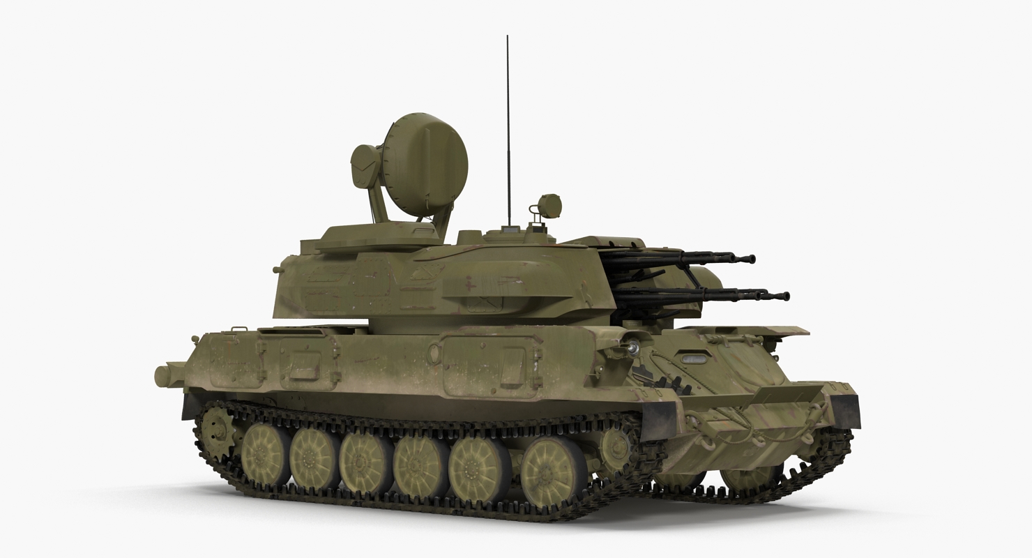 Anti Aircraft Tank ZSU 23 Shilka Rigged 3D model