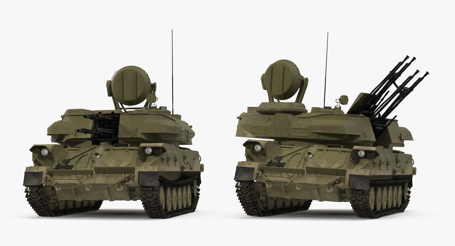 Anti Aircraft Tank ZSU 23 Shilka Rigged 3D model