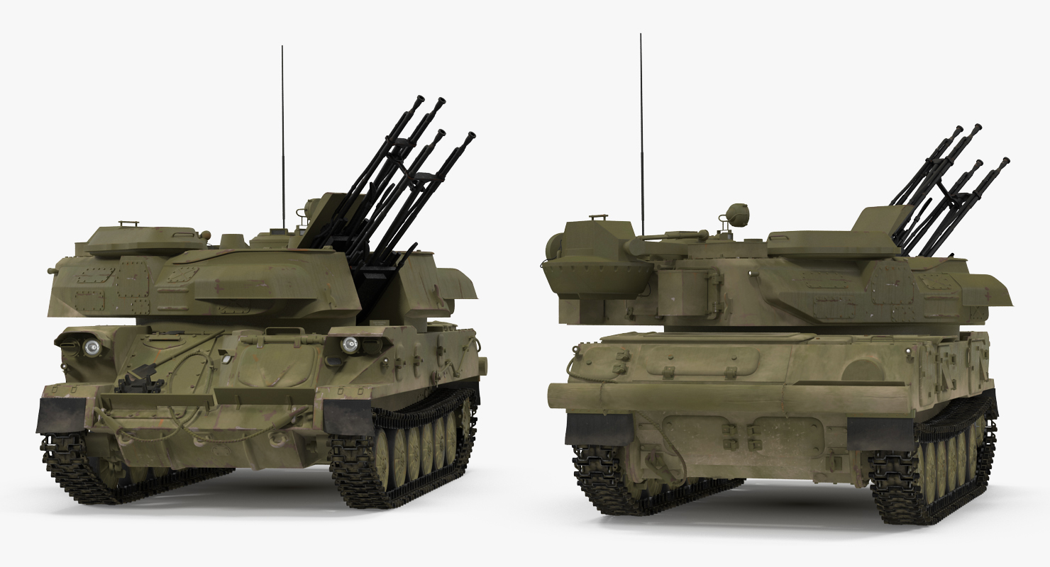 Anti Aircraft Tank ZSU 23 Shilka Rigged 3D model