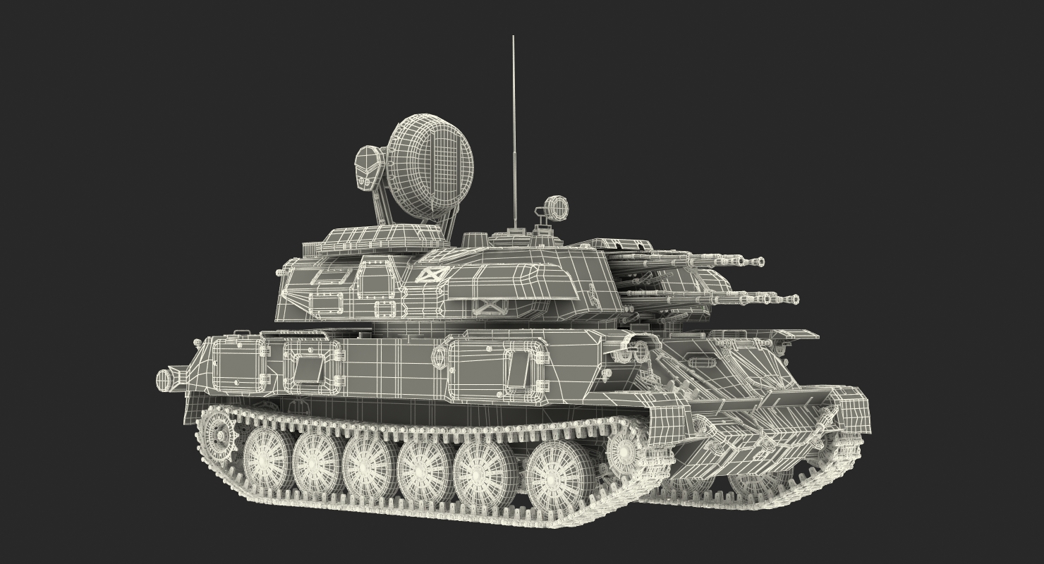 Anti Aircraft Tank ZSU 23 Shilka Rigged 3D model