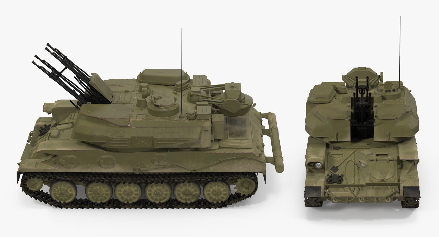 Anti Aircraft Tank ZSU 23 Shilka Rigged 3D model