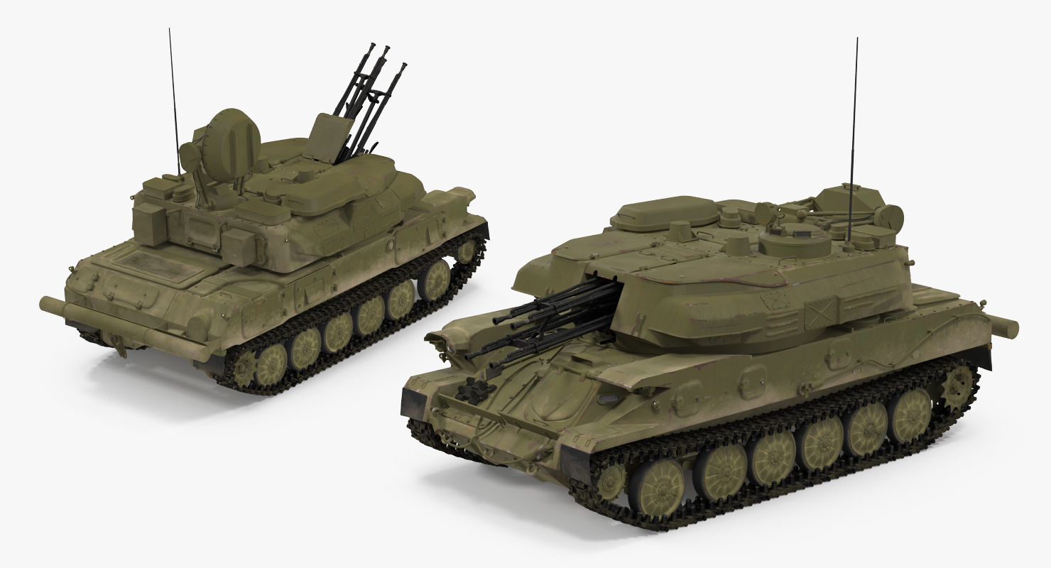 Anti Aircraft Tank ZSU 23 Shilka Rigged 3D model