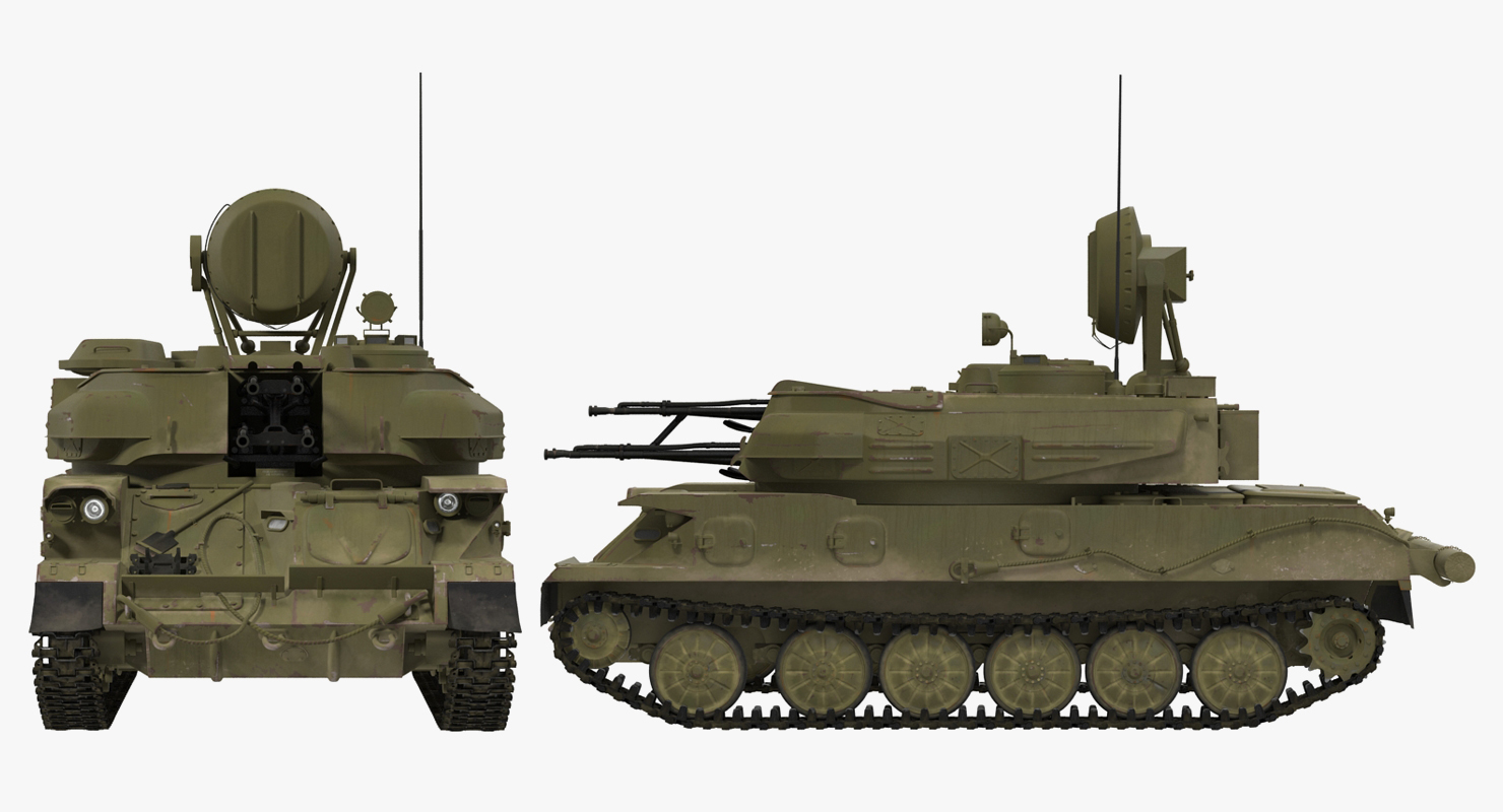 Anti Aircraft Tank ZSU 23 Shilka Rigged 3D model