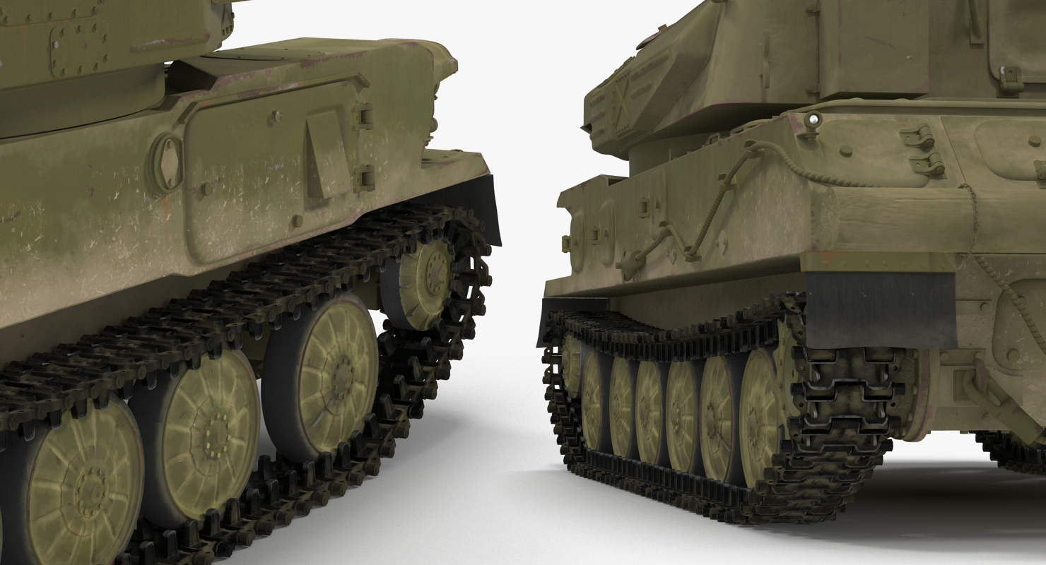 Anti Aircraft Tank ZSU 23 Shilka Rigged 3D model