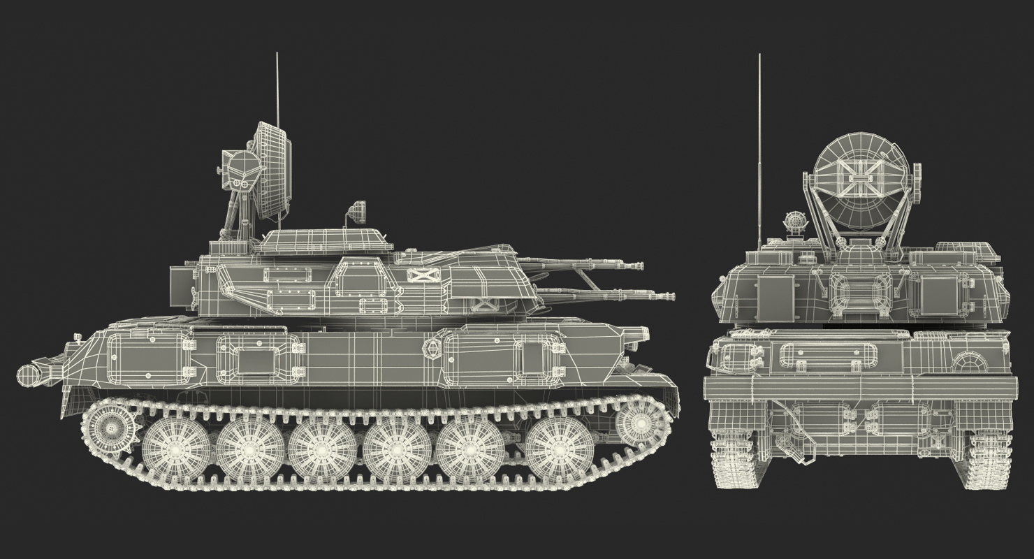 Anti Aircraft Tank ZSU 23 Shilka Rigged 3D model