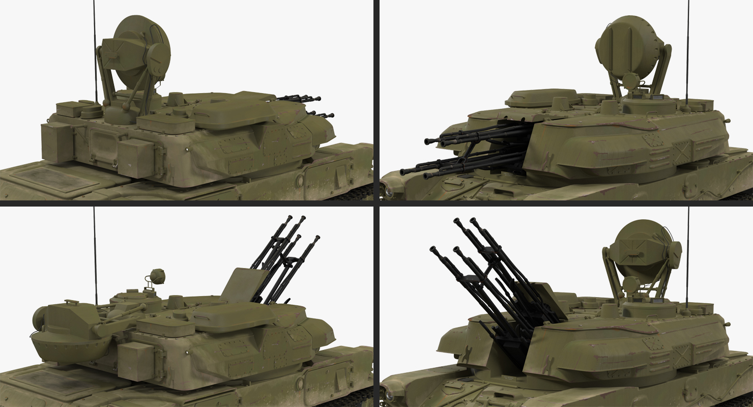 Anti Aircraft Tank ZSU 23 Shilka Rigged 3D model