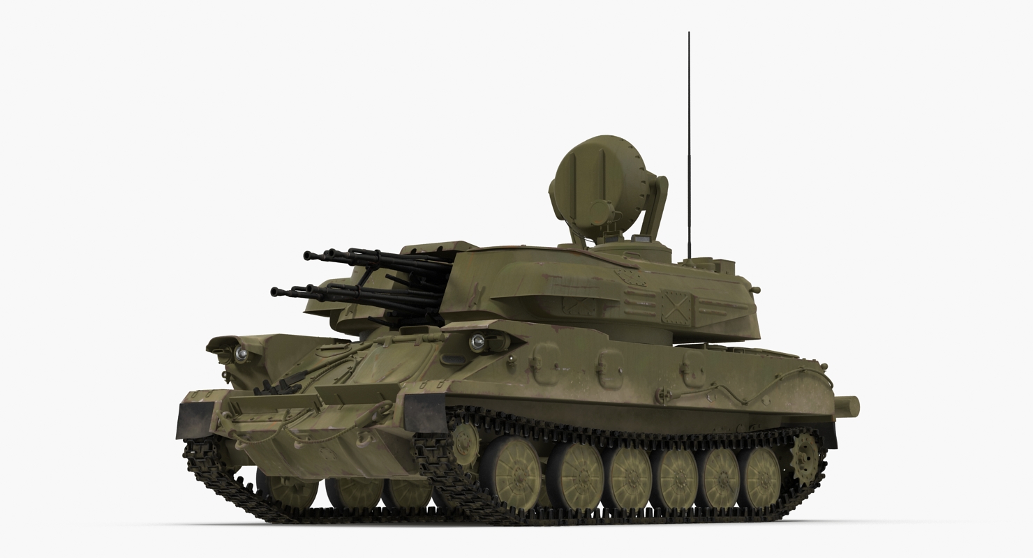 Anti Aircraft Tank ZSU 23 Shilka Rigged 3D model