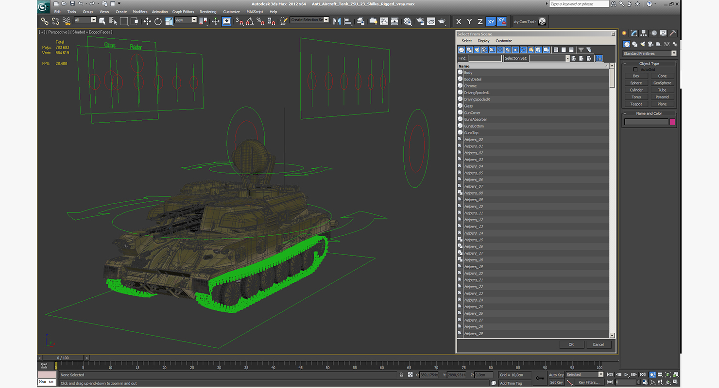 Anti Aircraft Tank ZSU 23 Shilka Rigged 3D model