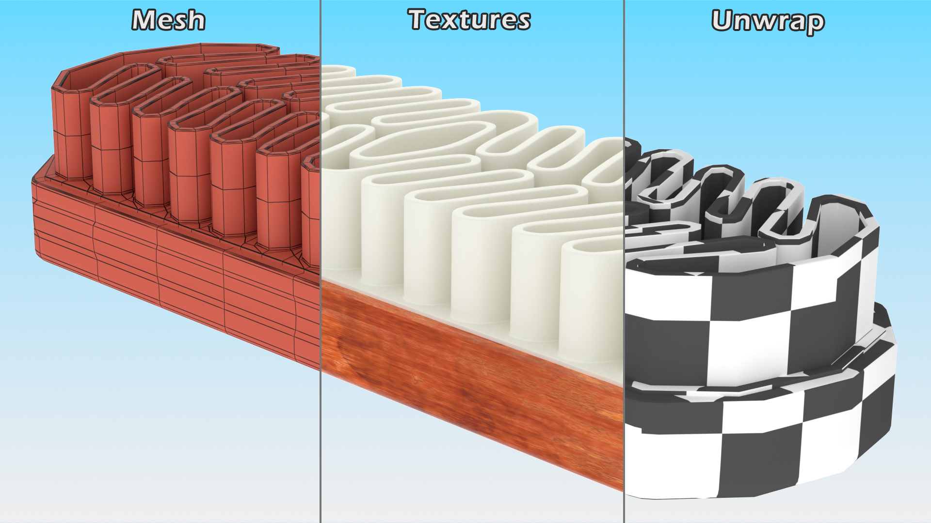 Wooden Crepe Shoe Cleaning Brush 3D