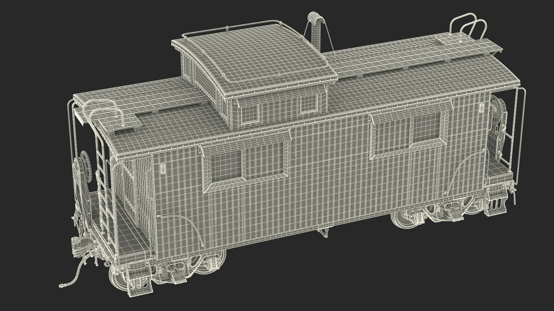 3D Historic Wabash Caboose model
