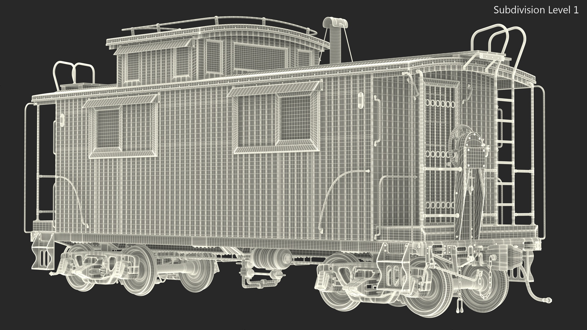3D Historic Wabash Caboose model