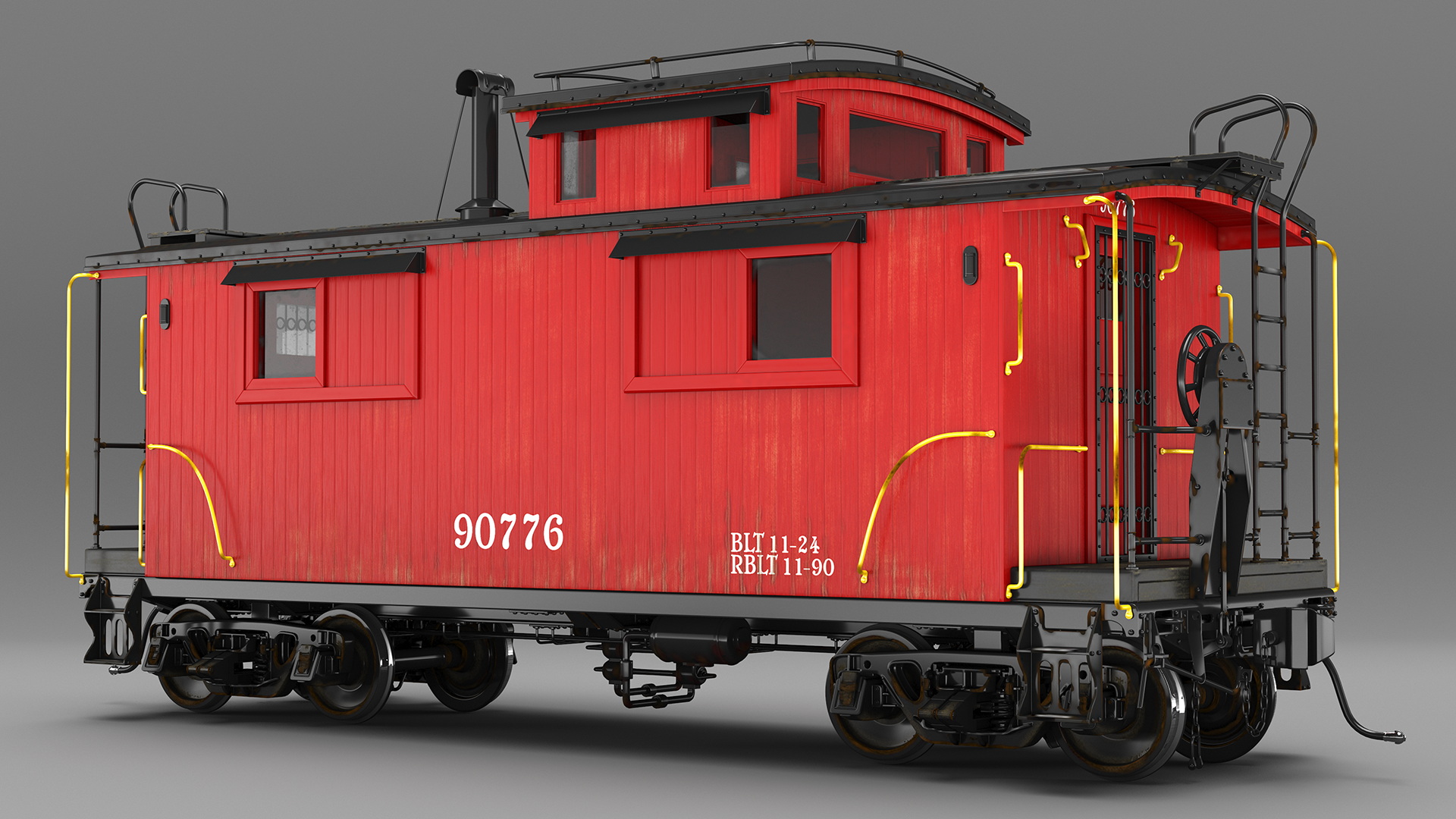 3D Historic Wabash Caboose model