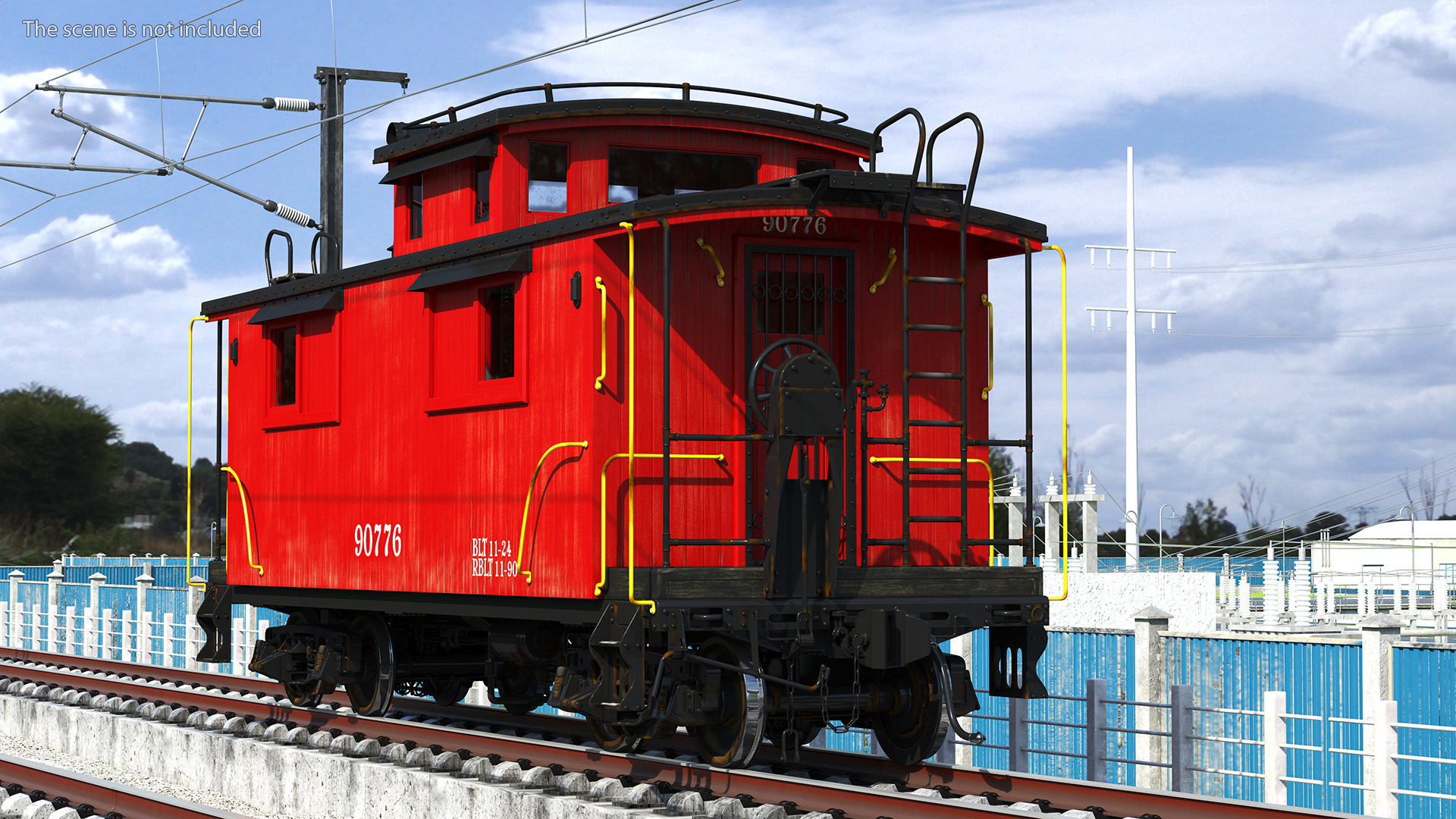 3D Historic Wabash Caboose model