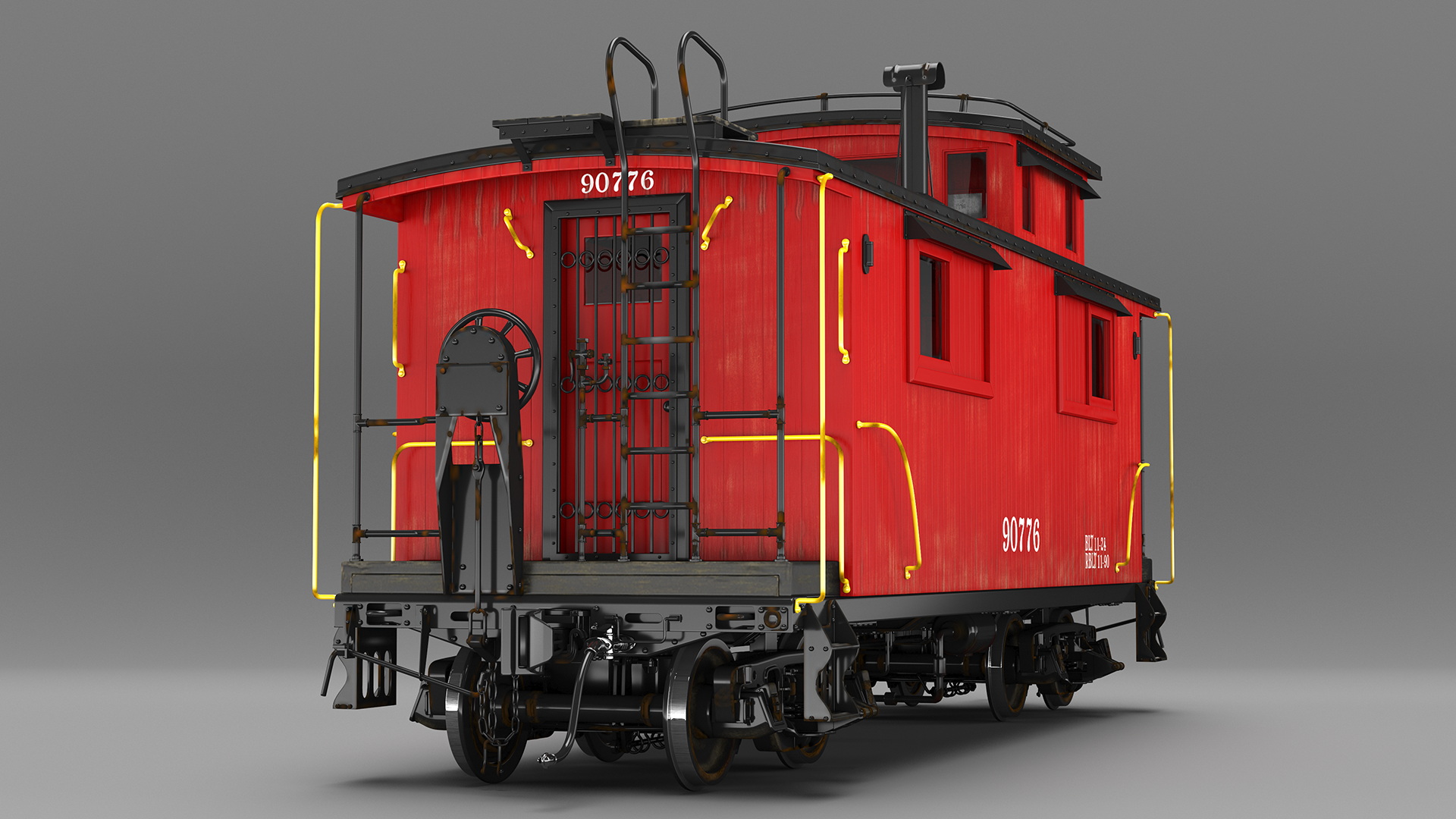 3D Historic Wabash Caboose model