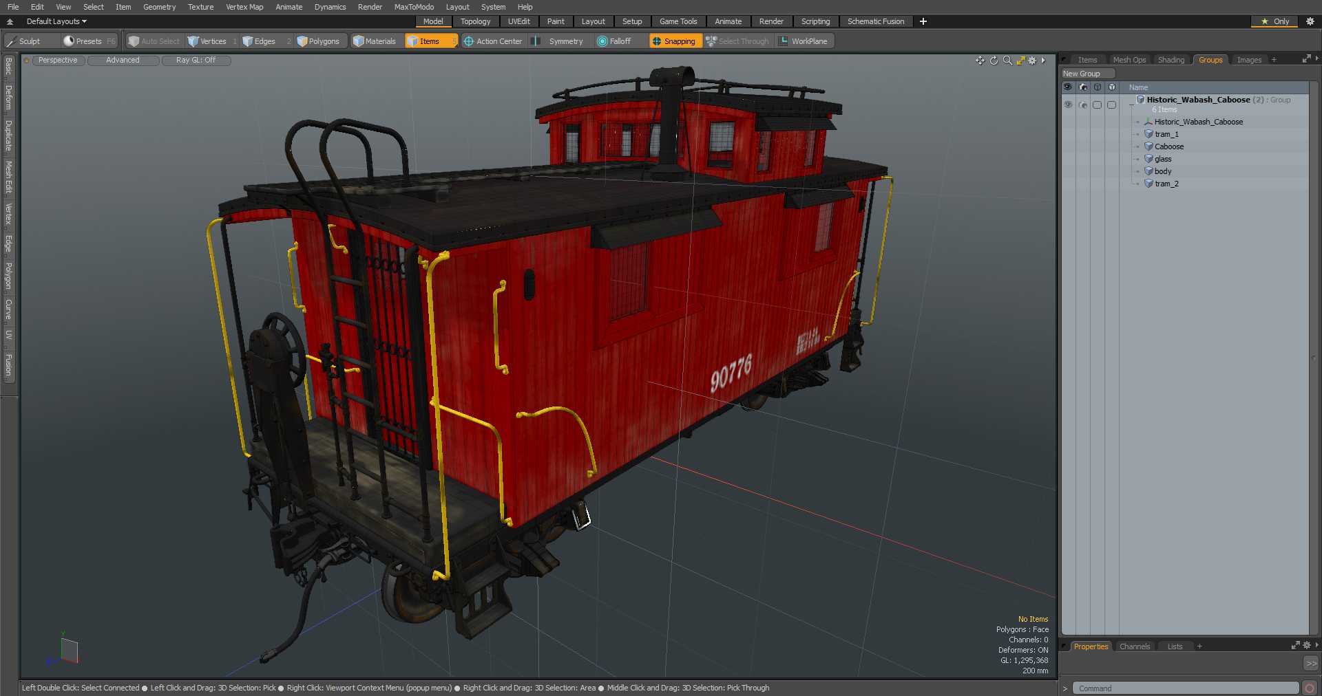 3D Historic Wabash Caboose model