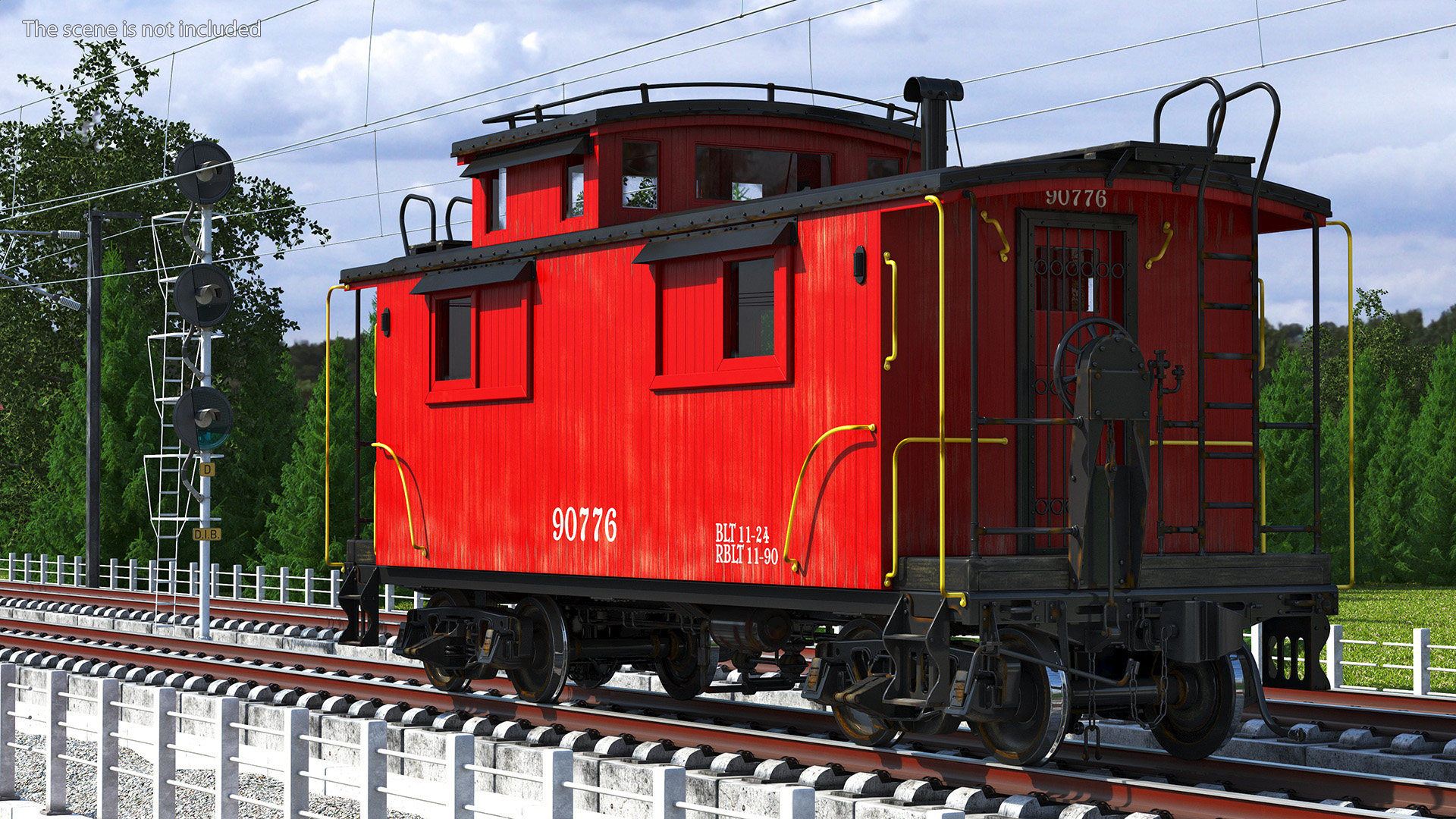 3D Historic Wabash Caboose model