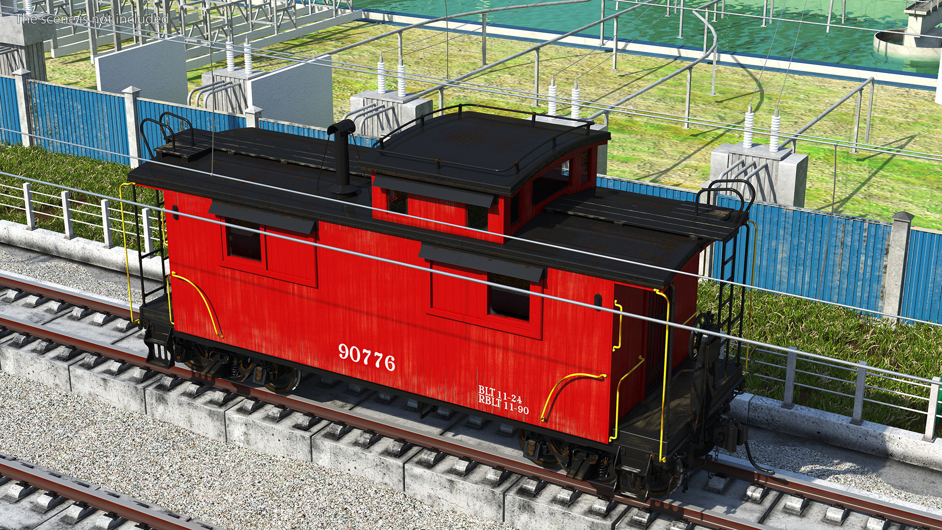 3D Historic Wabash Caboose model