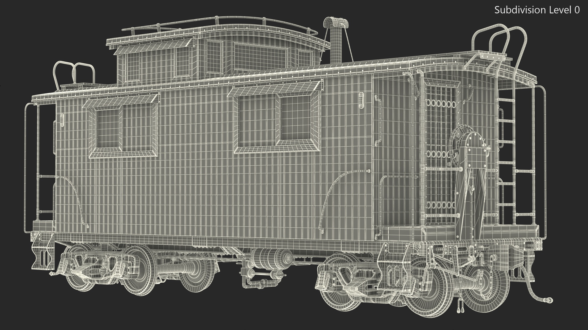 3D Historic Wabash Caboose model