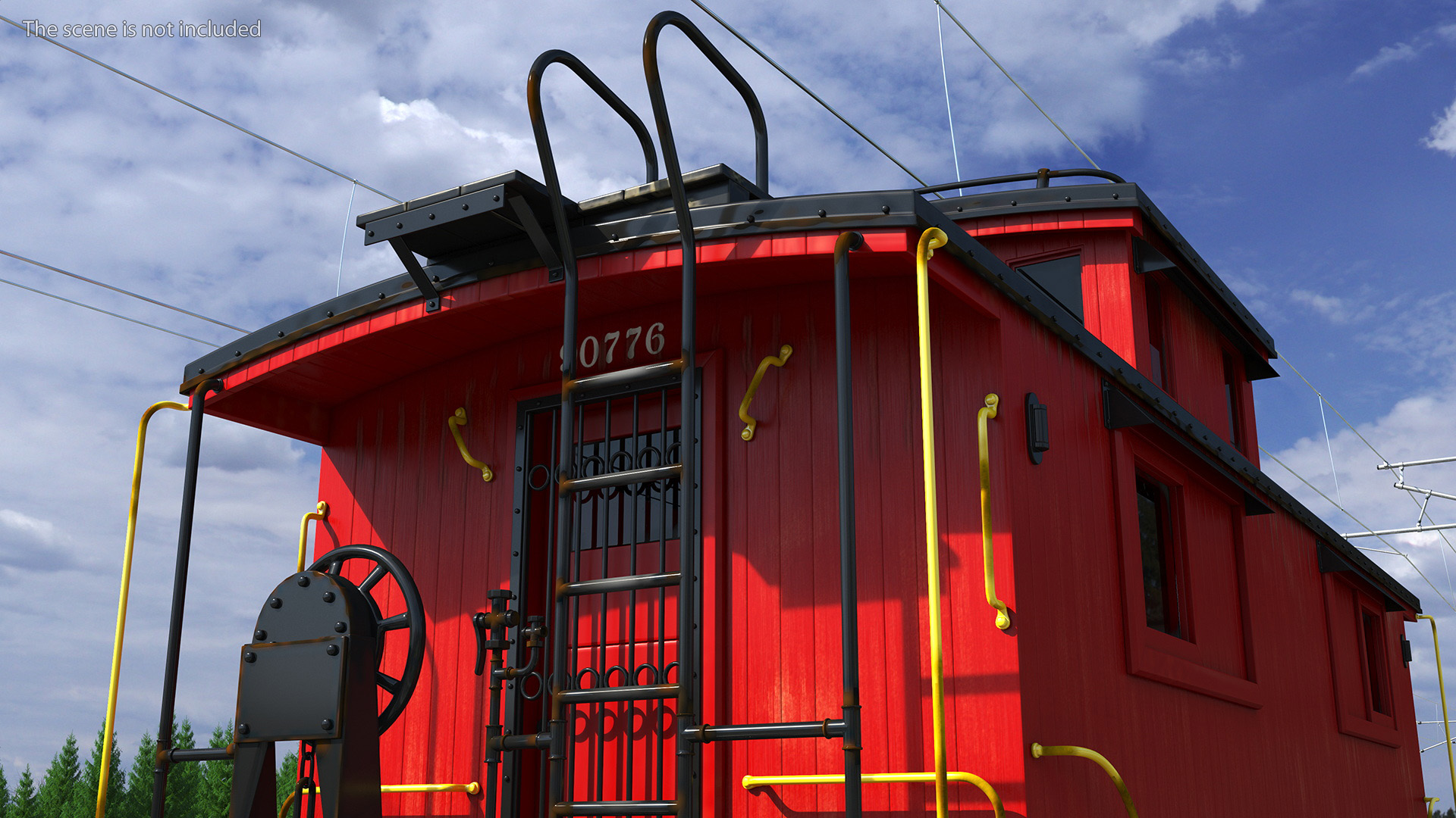 3D Historic Wabash Caboose model