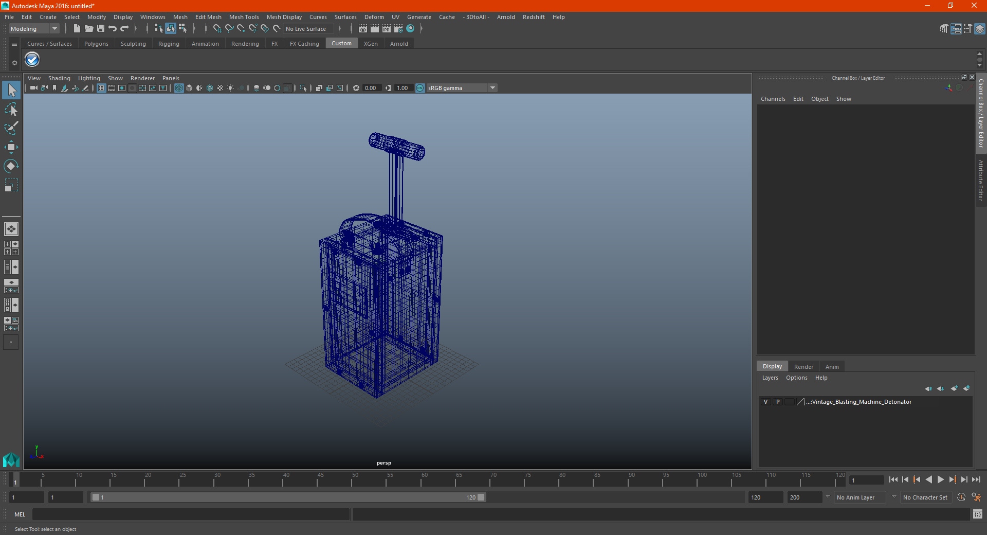 Vintage Blasting Machine Detonator 3D model