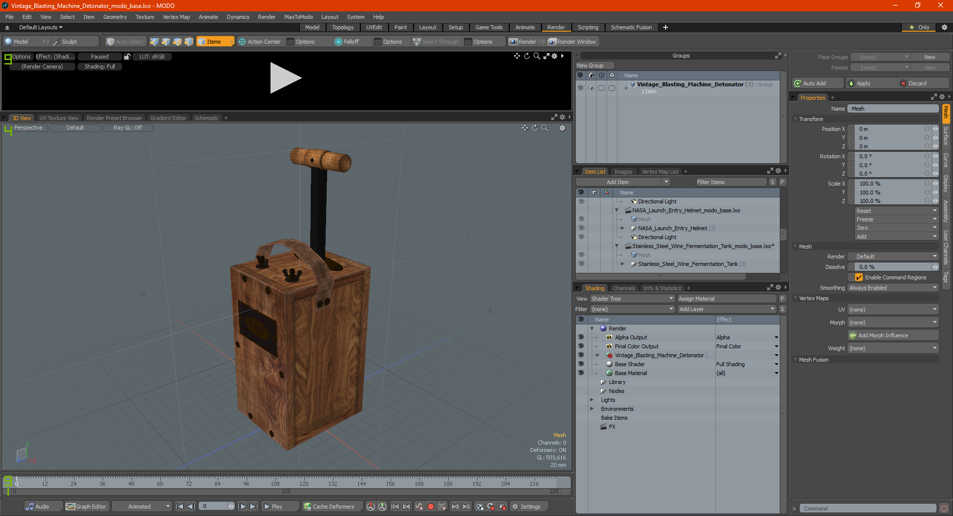 Vintage Blasting Machine Detonator 3D model